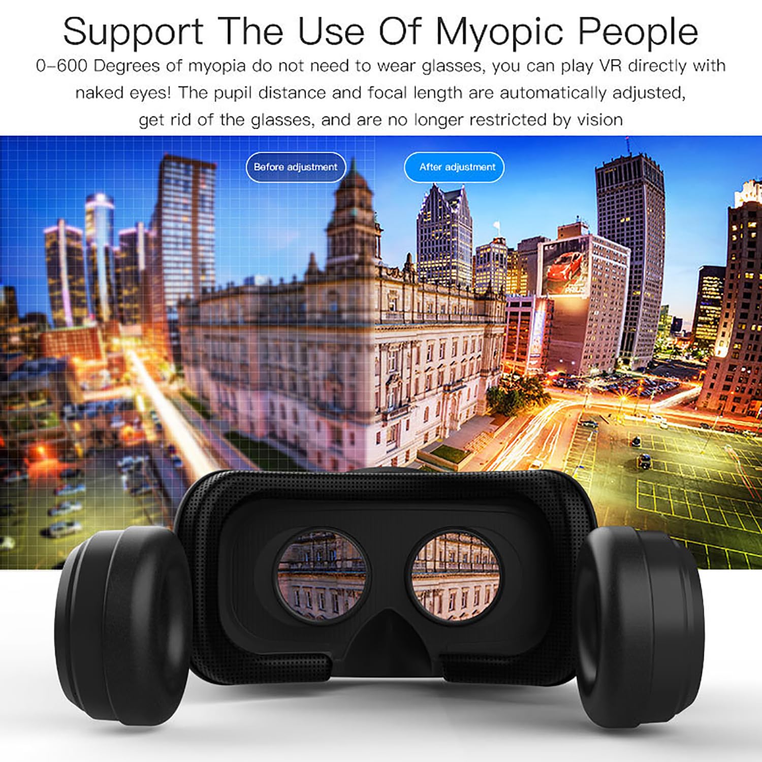 Casco VR con controlador Compatible para iPhone y Android, Actualización de Gafas VR con Casco, visor de realidad virtual 3D, Soporte para Smartphones de 4,7 a 6,0 Pulgadas
