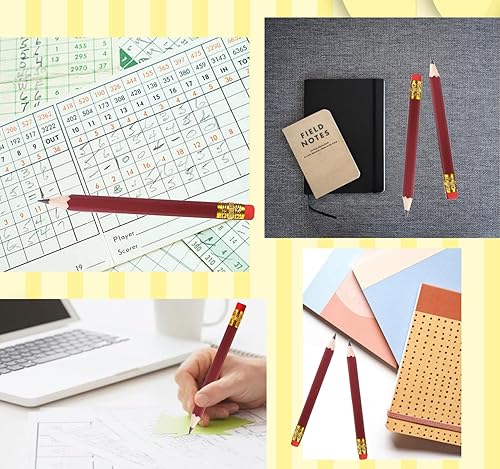 Miniatura 7 de Adhere 25 lápices de golf con borrador, lápices hexagonales de madera, grafito 2B para puntuación de eventos de golf, aula, boda, reuniones de