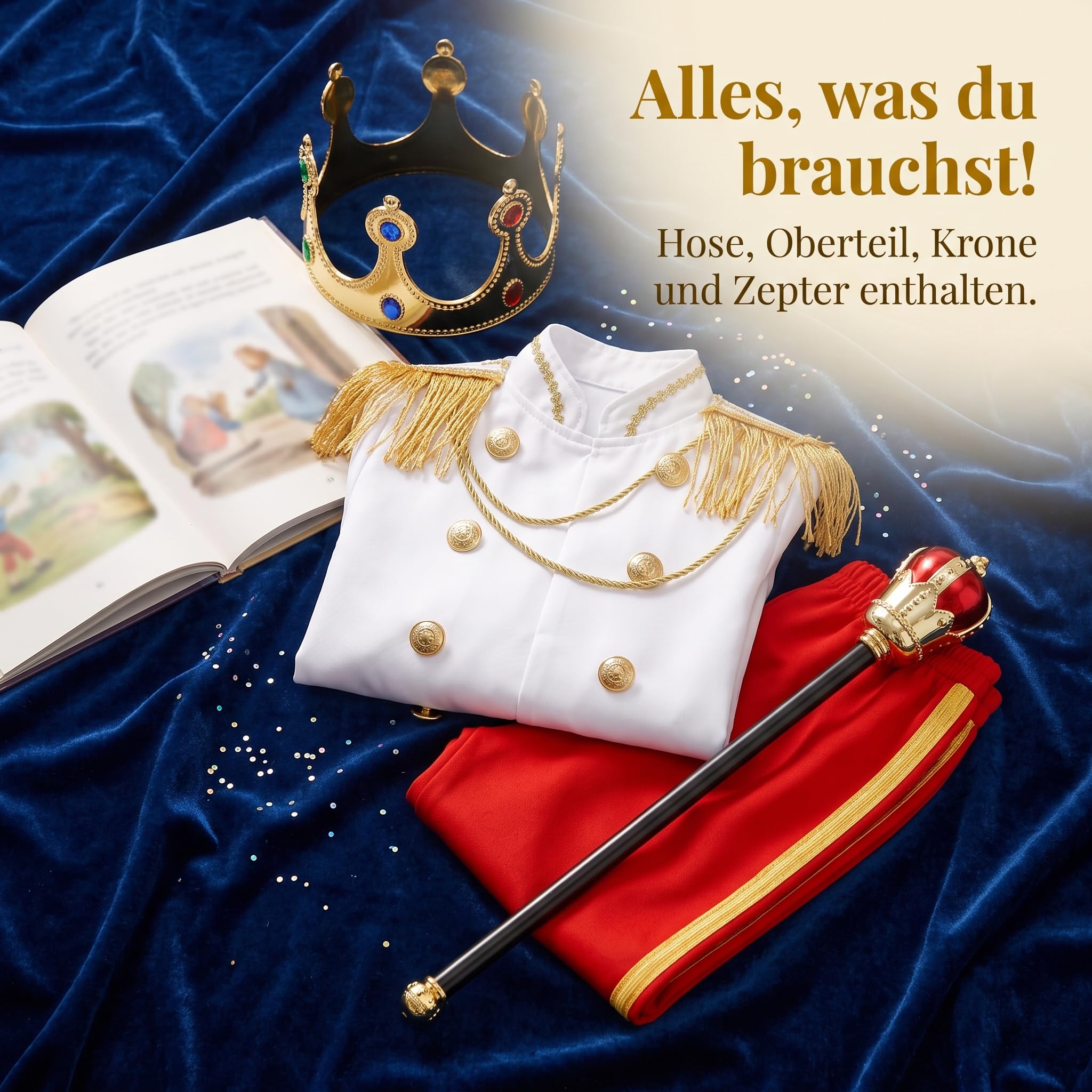 König Kostüm Komplettset für n – Verkleidung mit und für Halloween & Fasching