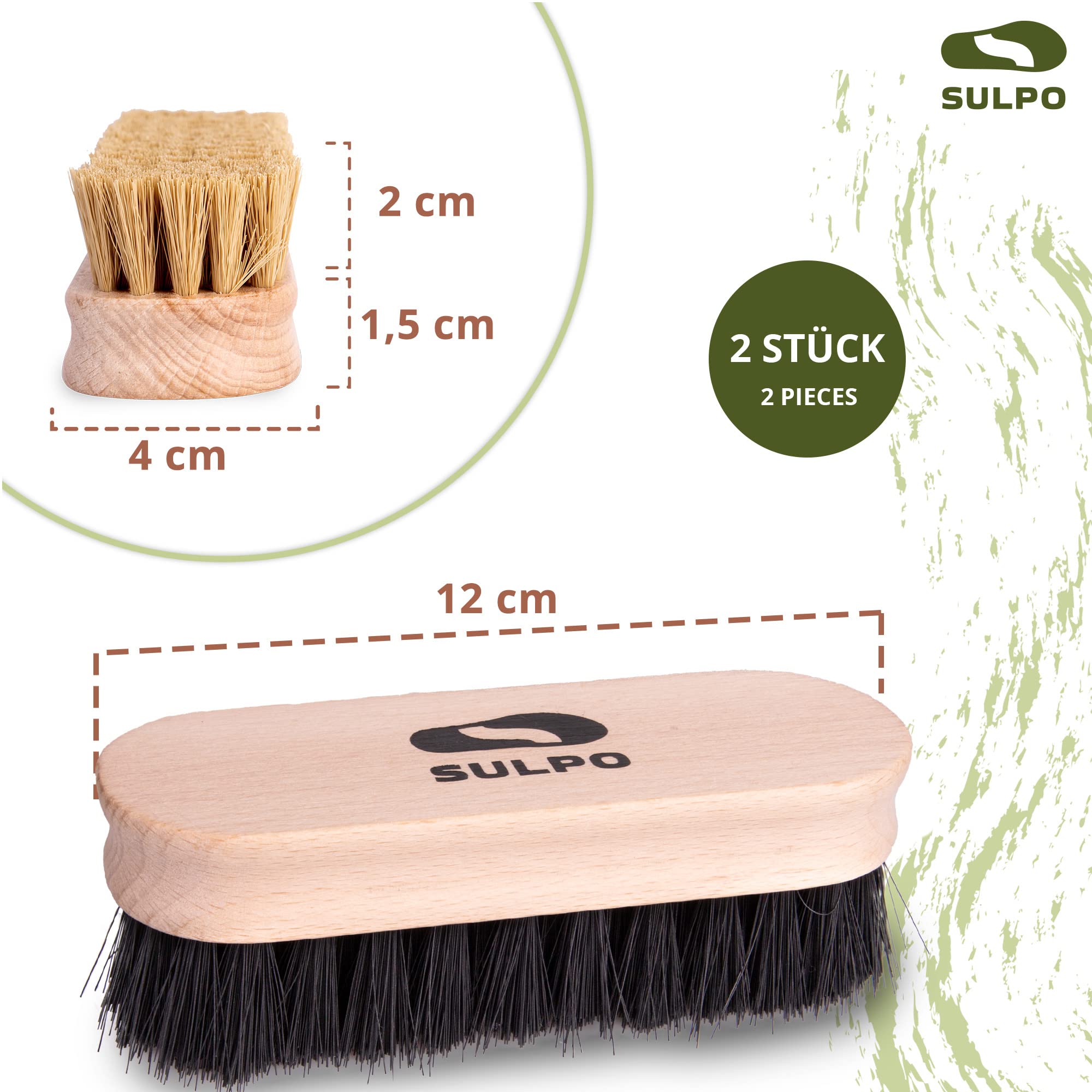 Spazzole Per Scarpe SULPO Set Di 2 - Morbide E Efficaci Per Pulizia Pelle E Camoscio - Foto 8