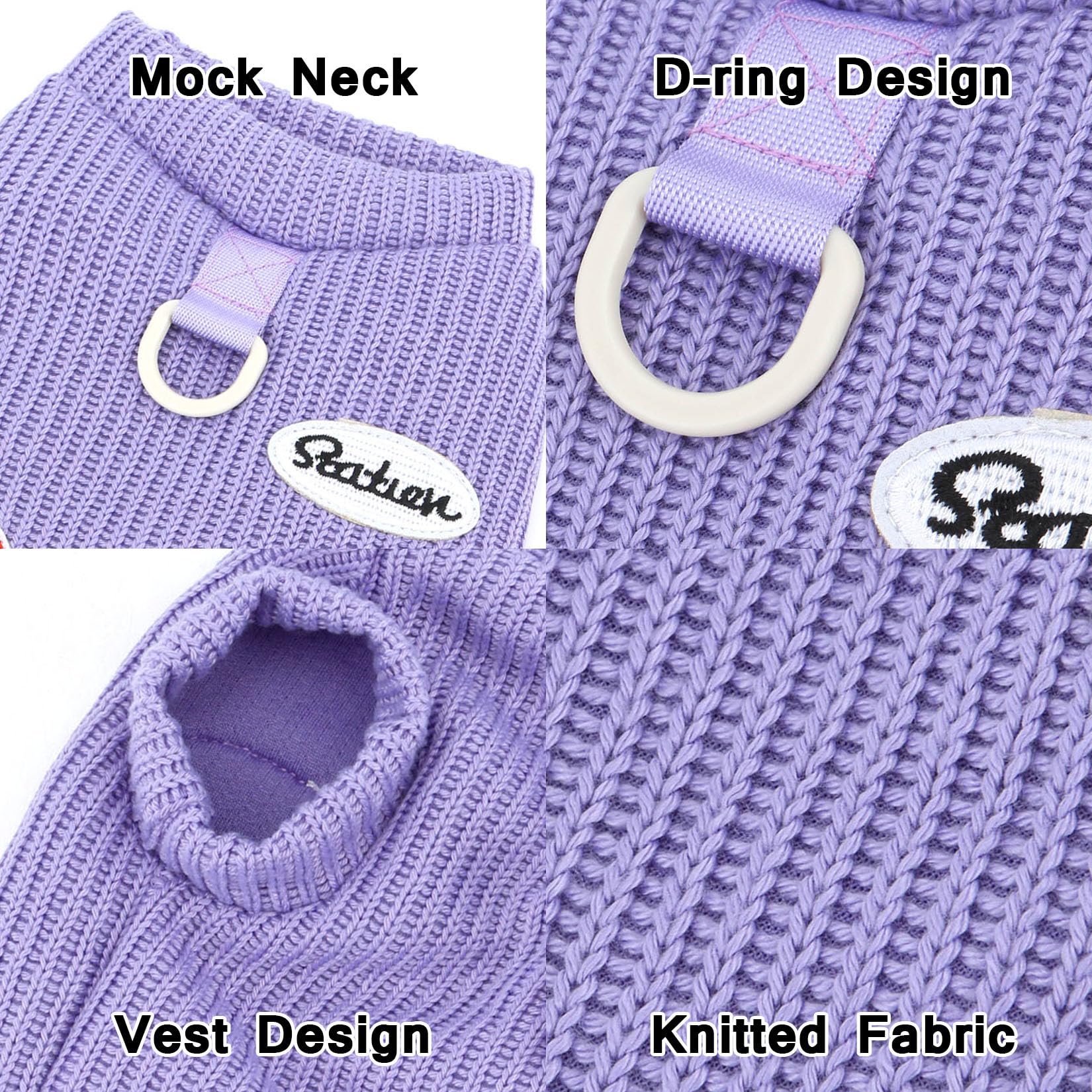 XHYRHTS Pull tricoté pour Petit Chien - Pull Extensible pour Animal Domestique - avec Anneau en D et Motif Chien - Chaud et Solide - pour l'hiver et l'automne - Vêtements pour Chihuahua,