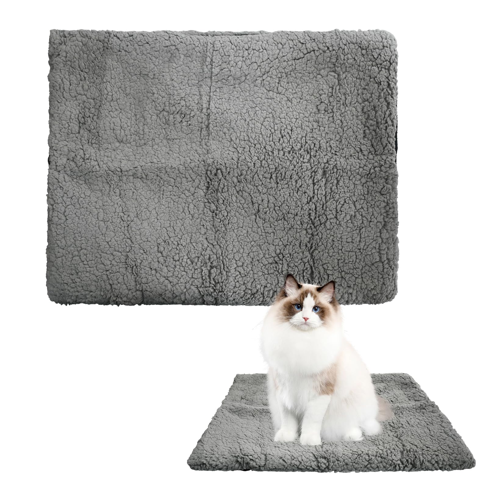 Aomhrek Warm Pet Blanket for Dogs and Cats, Light Grey, Cot