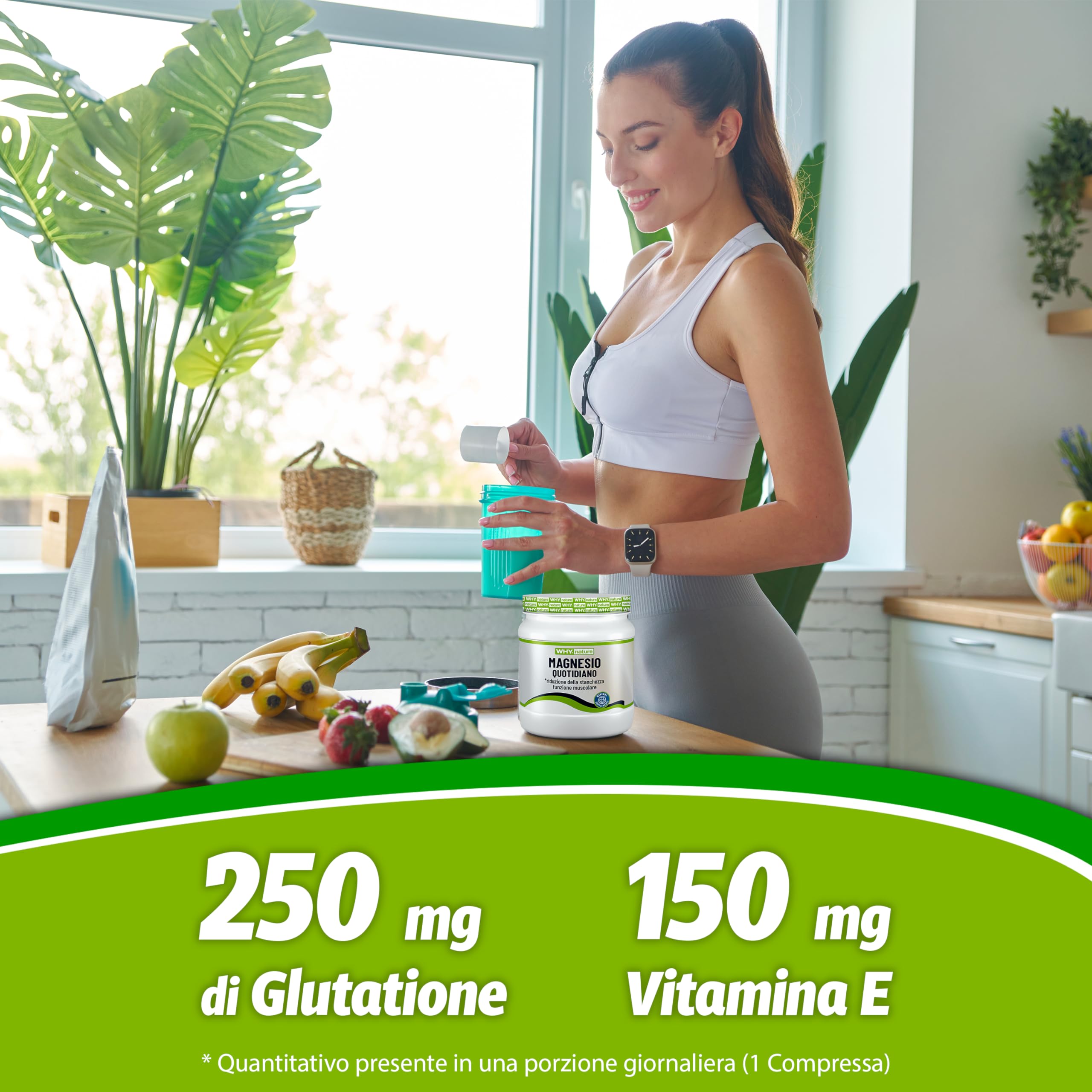 WHY NATURE GLUTATIONE - Integratore Alimentare Antiossidante - Integratori Alimentari con Coenzima Q10 e Vitamina E - Senza Glutine e Senza Lattosio - 30 cps