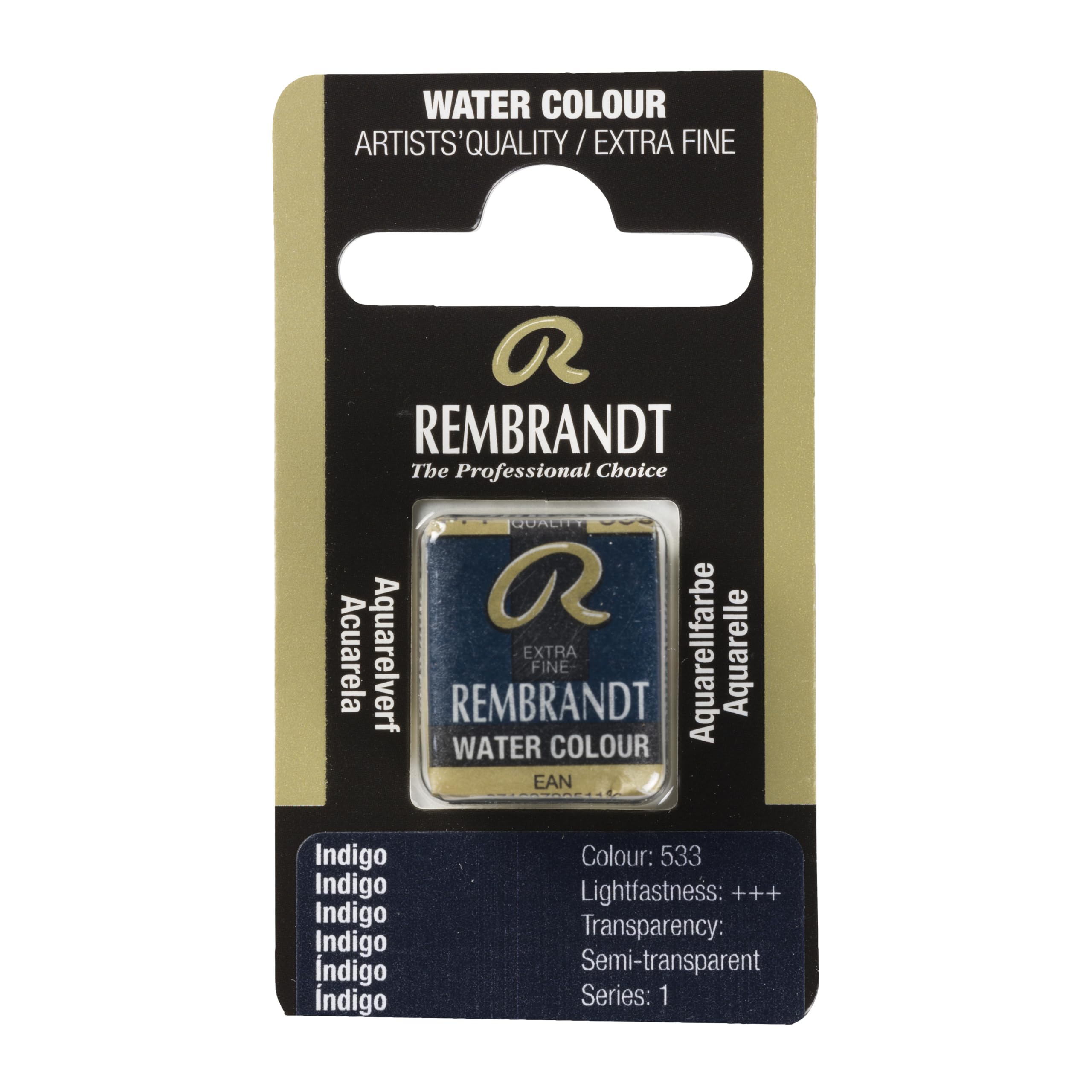 Rembrandt Beige Royal Talens : Watercolour Paint : Half Pan : Indigo