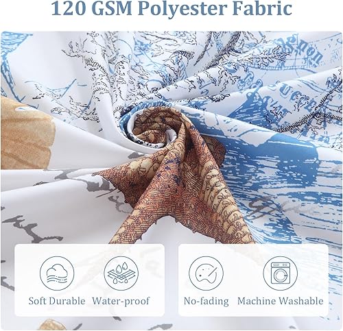 Miniatura 4 de Under The Sea - Cortina de ducha de tela impermeable de poliéster azul marino para baño, 72 pulgadas de ancho x 72 pulgadas de alto Bajo