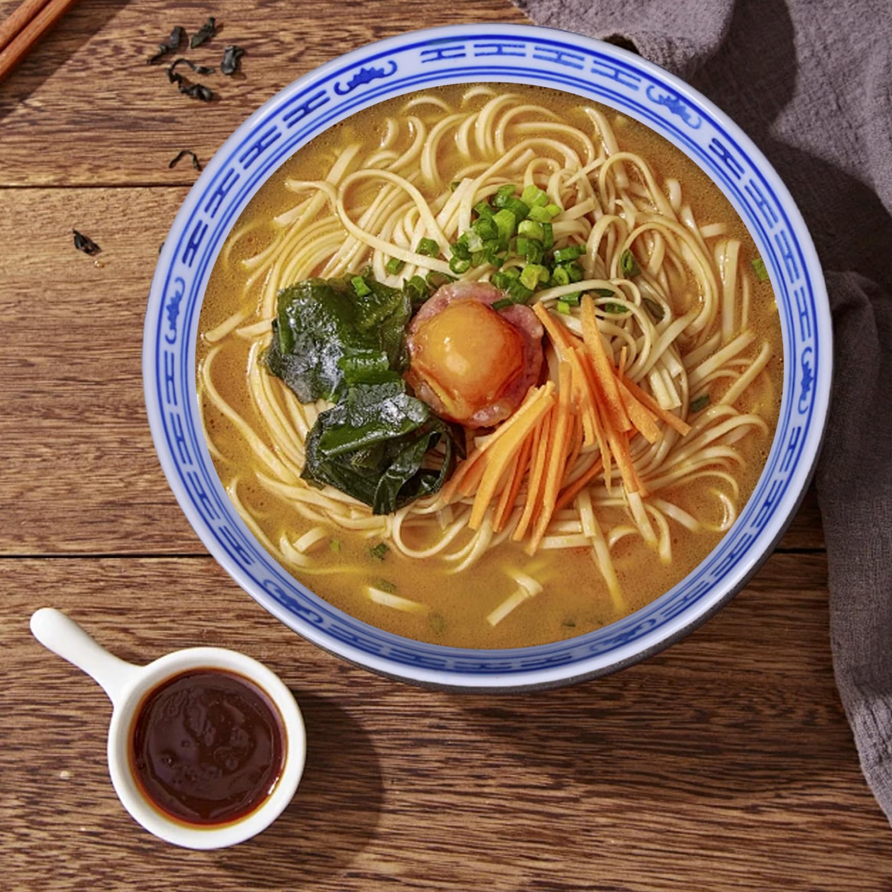Lot de 2 bols à nouilles ramen en céramique, bleu et blanc, chinois, rétro, dessert, soupe, céréales, riz, udon, nouilles asiatiques, 20,3 cm Lot de 2 bols à nouilles ramen en céramique, bleu et blanc, chinois, rétro, dessert, soupe, céréales, riz, udon, nouilles asiatiques, 20,3 cm