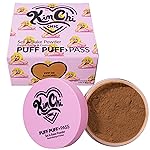 Kimchi Chic Beauty Puff Puff Pass Set and Bake Setting Powder for Makeup, Extra Fluffy Loose Face Powder Poof, Soft Natural Face Makeup for Uneven Skin Tone, 06 Almond