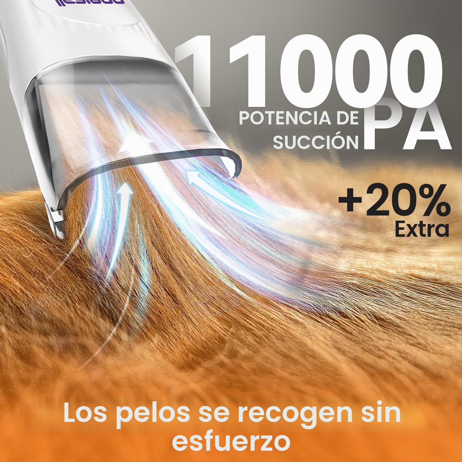 oneisall Aspiradora de pelo para perros y kit de aseo para perros (Gris)