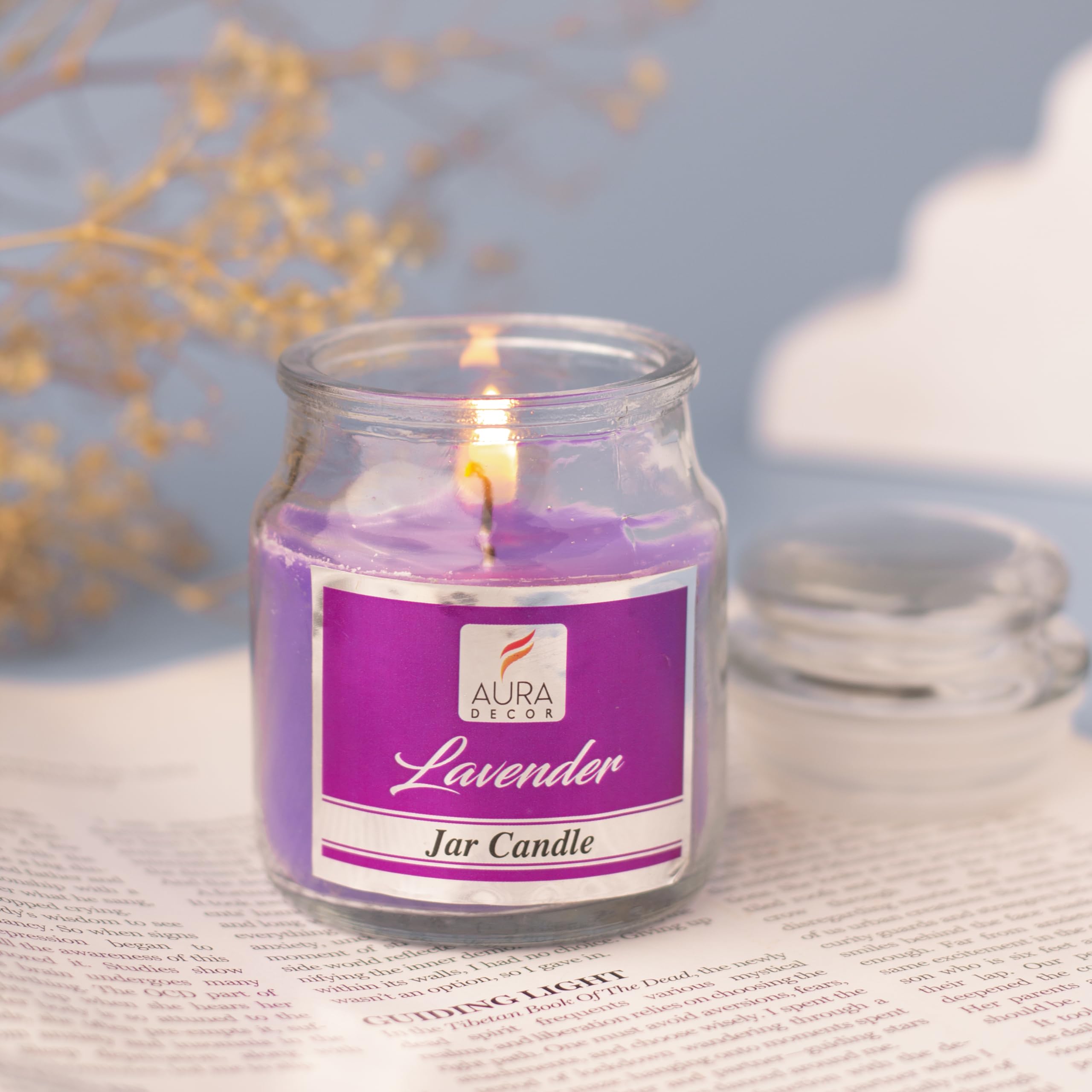 Lavender Scented Jar Candle – Highly Fragrant Cookie Jar Candle for Home Decor, Spa & Aromatherapy | Long Burning Aroma Candle (Pack of 1)