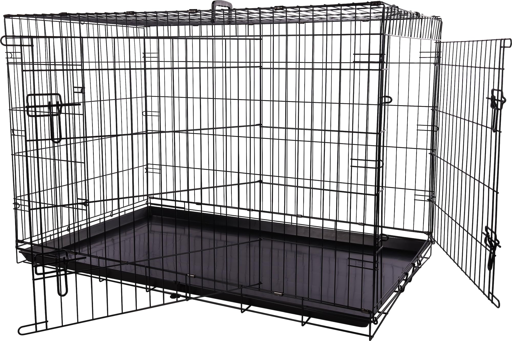 Flamingo Cage pour Animaux Mezo - Taille M - 77x47x55 cm - Pliable, Robuste et Facile à Nettoyer - Idéale pour Beagle, Bouledogue Français, Cocker Spaniel et Schnauzer