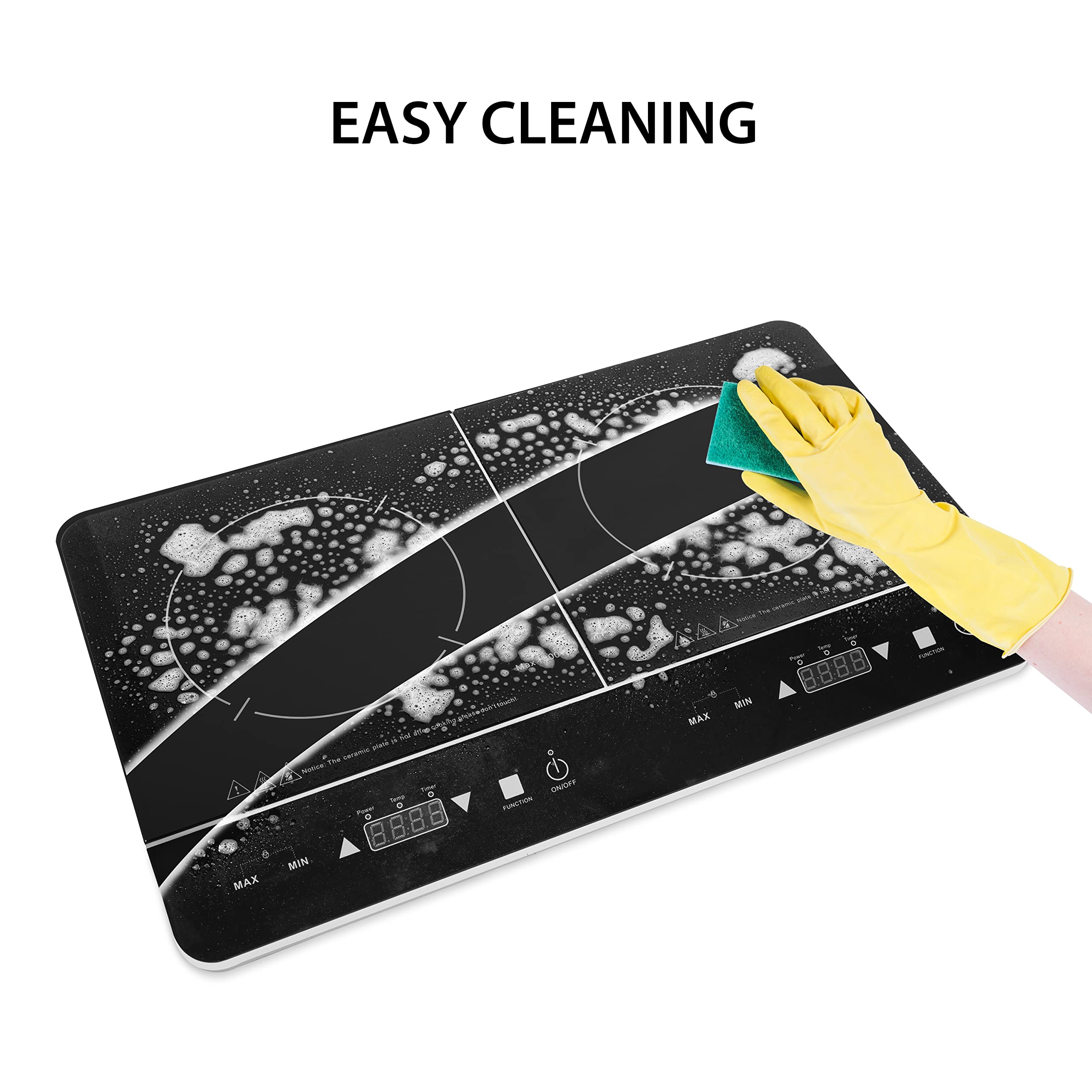 Quest 35840 Digital Double Induction Hob & Hot Plate / 10 Temperature