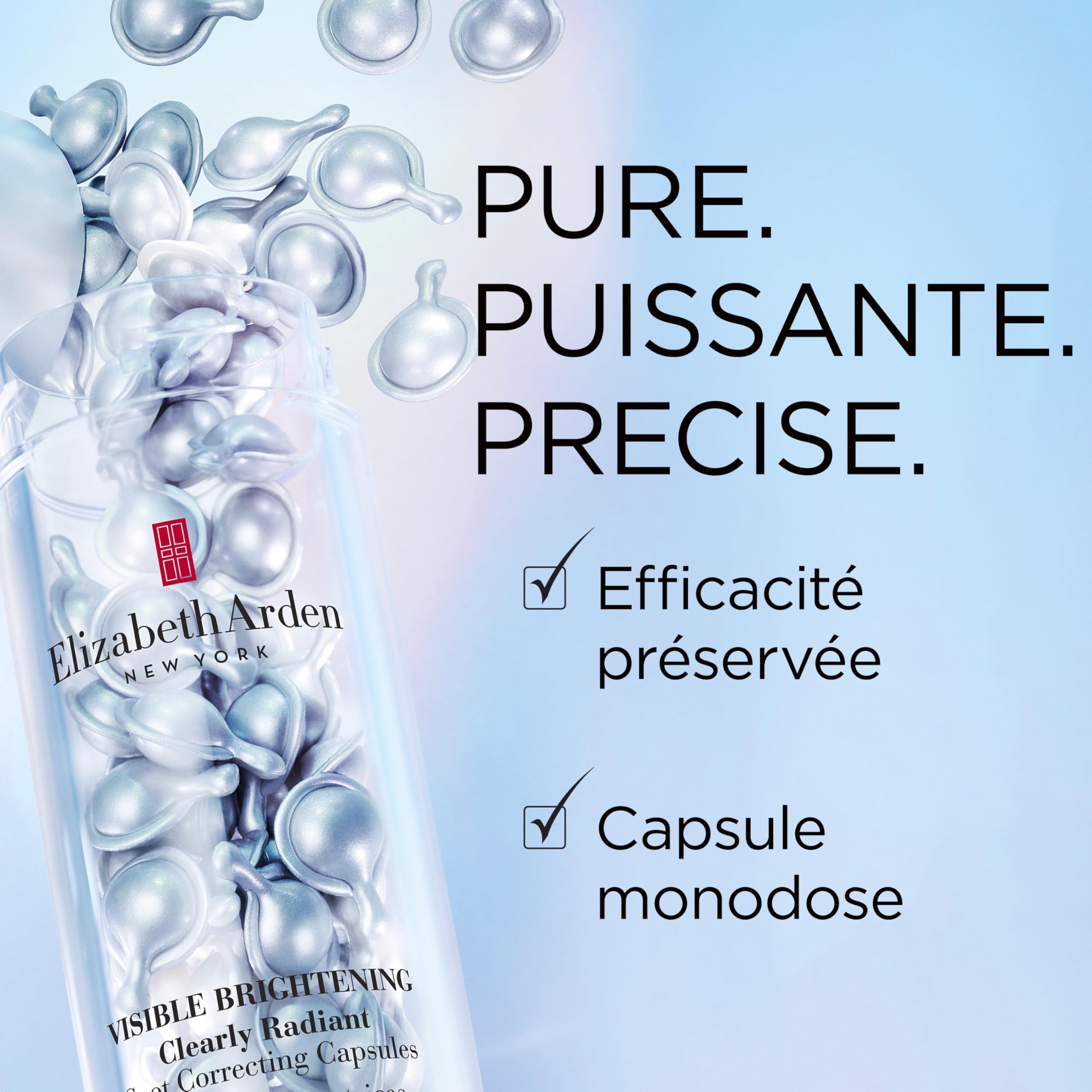 Elizabeth Arden, Visible Brightening Capsules Sérum Correctrices Anti-taches Booster d’Éclat, Serum visage, Soin skincare anti taches brunes, Lisse le teint, Eclat