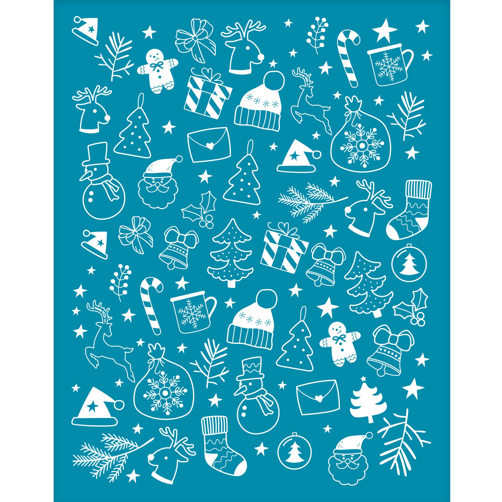OLYCRAFTClay Stencils Christmas Theme Non-Adhesive Silk Screen Printing Stencil Snowman Tree Snowflake Reusable Mesh Transfer Washable Stencil for Polymer Clay Jewelry Earring Making - 5x4 Inch