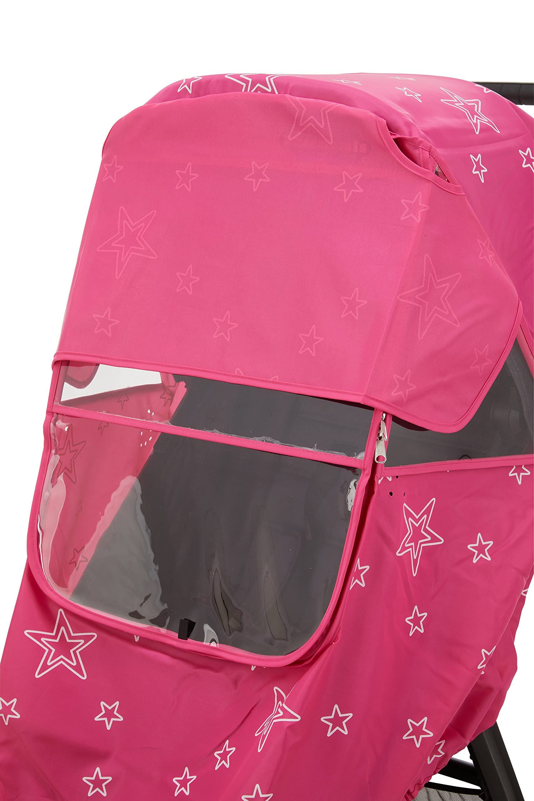 First Essentials Funda para cochecito de lluvia universal, para viaje de bebé, resistente al viento, impermeable, protege del polvo, la nieve (rosa)