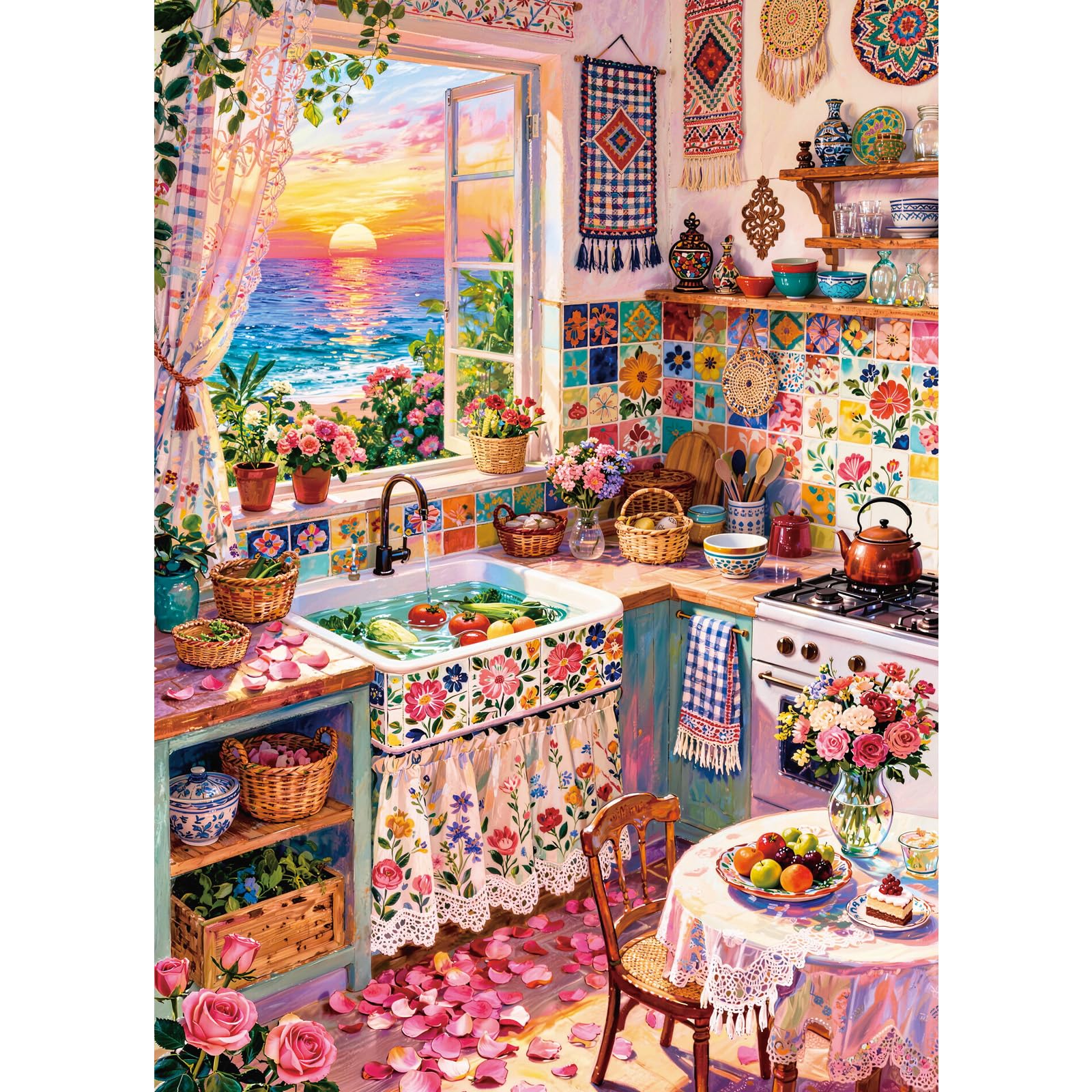 Jigsaw Puzzles For Adults 1000 Pink Kitchen โ image 1