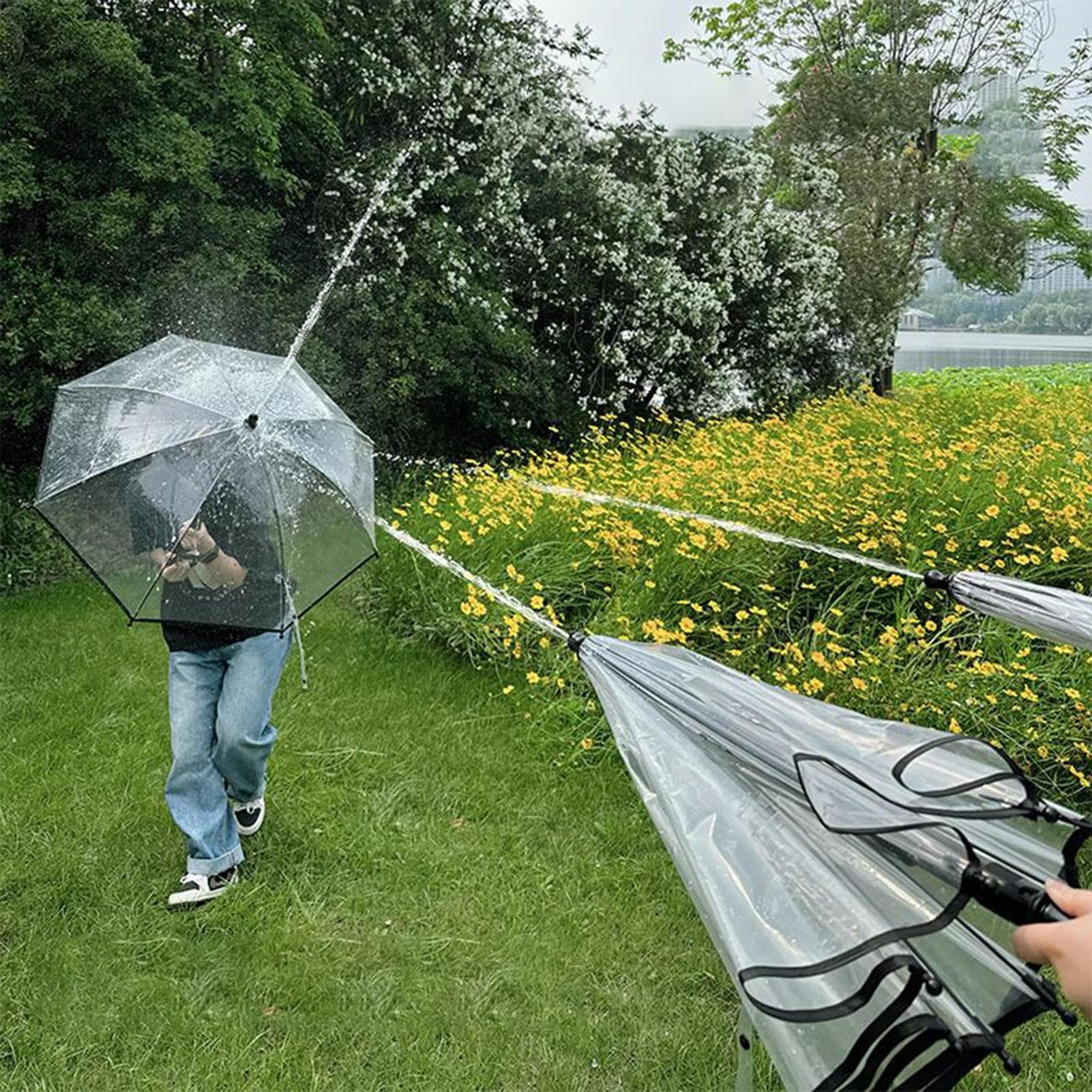 Pistola de agua Refugio Lluvia, Juguetes Pelea, Juegos Broma | Lanzador de agua paraguas de broma para Verano, Piscina, Playa, Jardín, Patio, Cumpleaños, Niños, Niñas y Adultos
