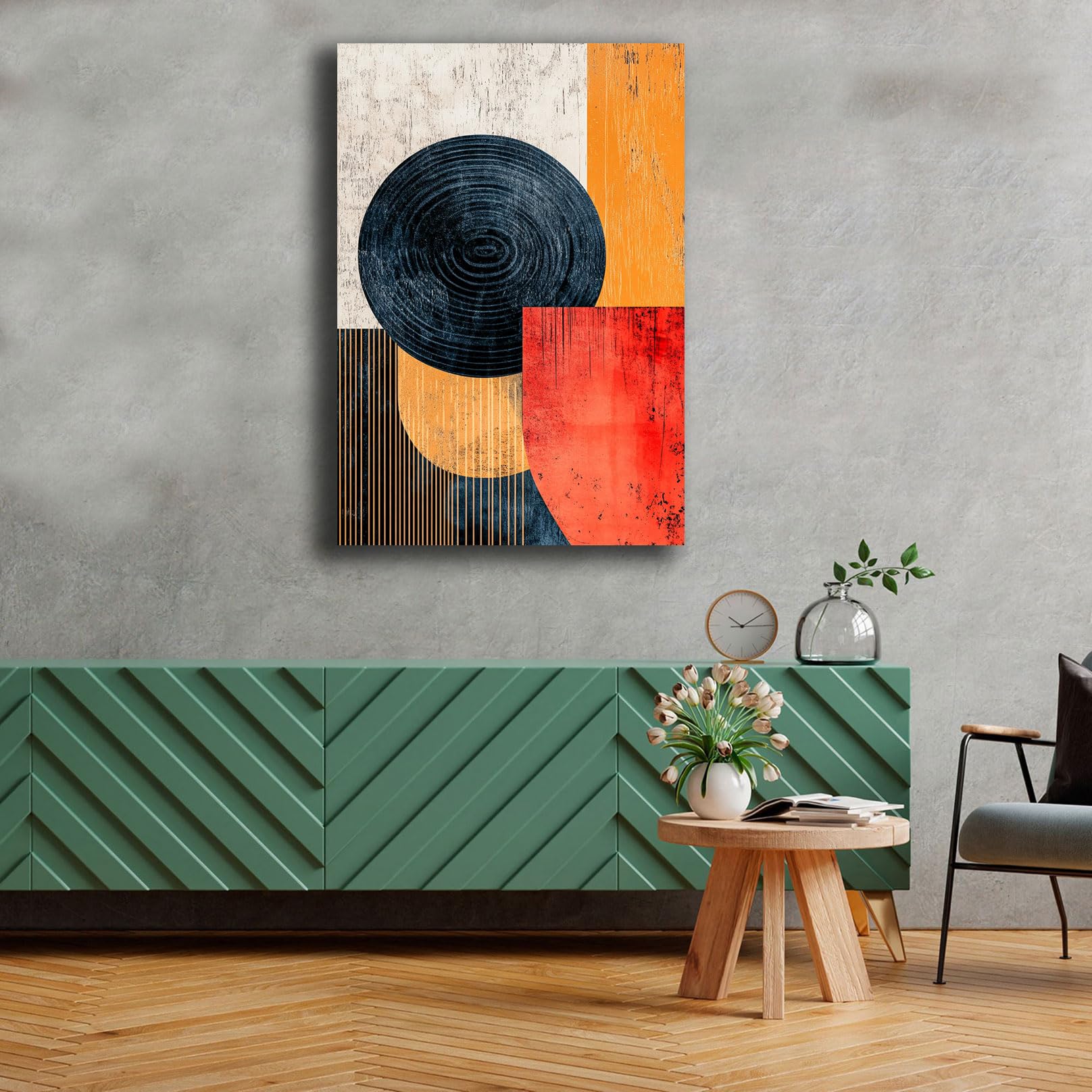 Quadro moderno Soggiorno Astratto su Tela Stampa Industial Stile Scandinavo Decorazione da Parete per Salotto Camera da Letto e Ufficio Arredamento Contemporaneo (16, 50x70 cm, Canvas intelaiato)