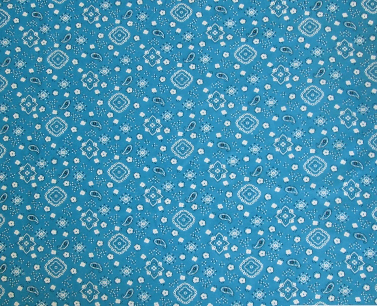 The Fabric Exchange Bandana Turquoise Poly Cotton 58 Wide Fabric by The Yard (F.E.)
