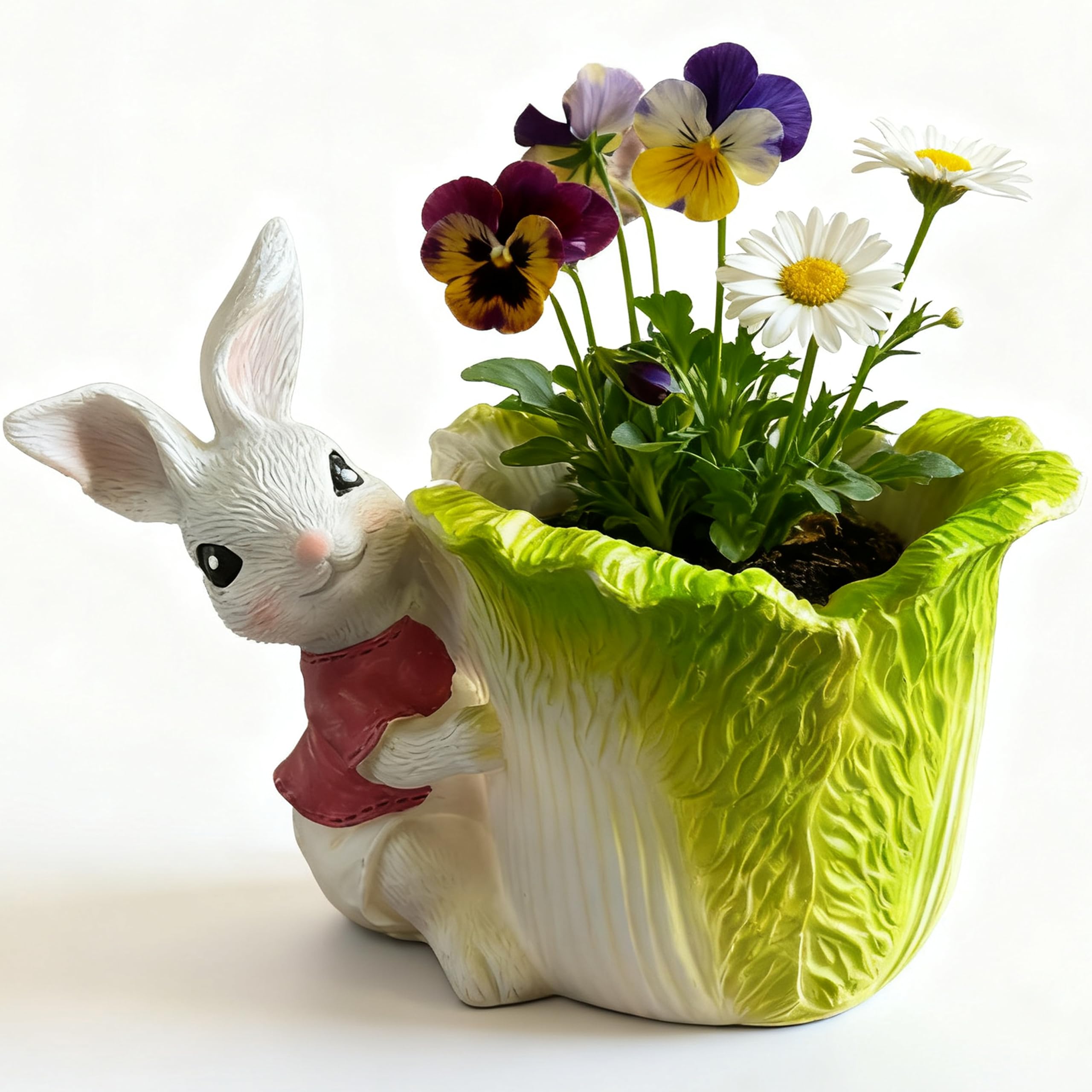 KEEPPACE Rabbit Holding Cabbage Resin Planter