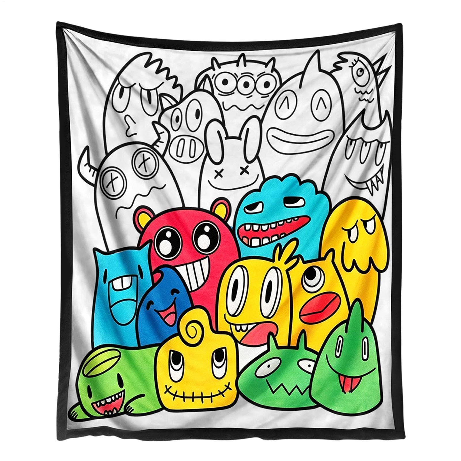 Couverture à colorier pour adultes plaid lavable de 150 x 127 cm pour canapé