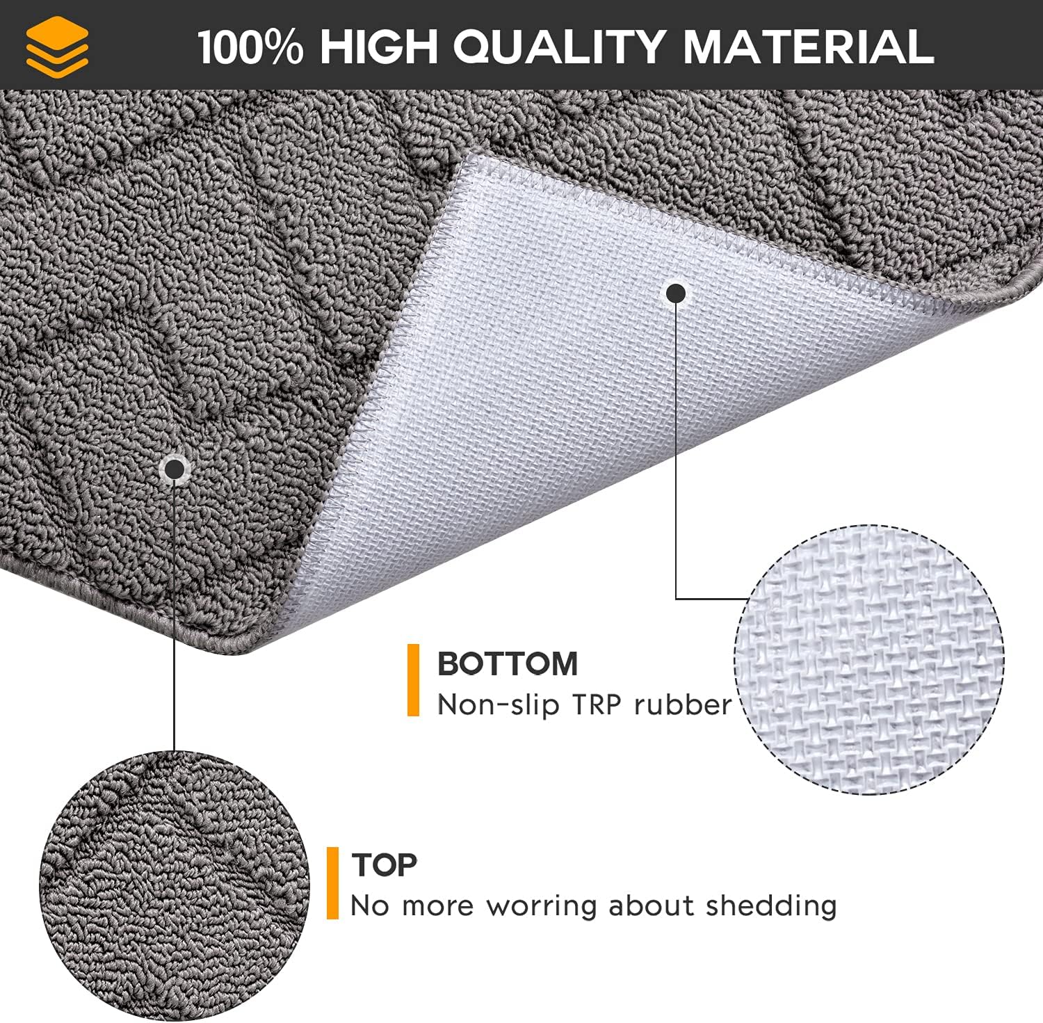 Indoor Doormat,Front Back Door Mat Rubber Backing Non Slip Door Mats 20”x31.5” Absorbent Resist Dirt Entrance Doormat Inside Floor Mats for Entryway Machine Washable Low-Profile (Grey) - Image 4
