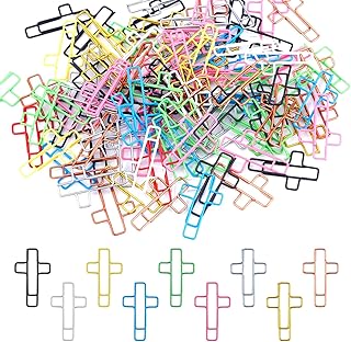 100pcs Ross Paper Clips, Multicolored Christian Decorative Paper Clips Bible Journal Clamps Gifts Bible Study Stuff Accessories Supplies for Office School Homee