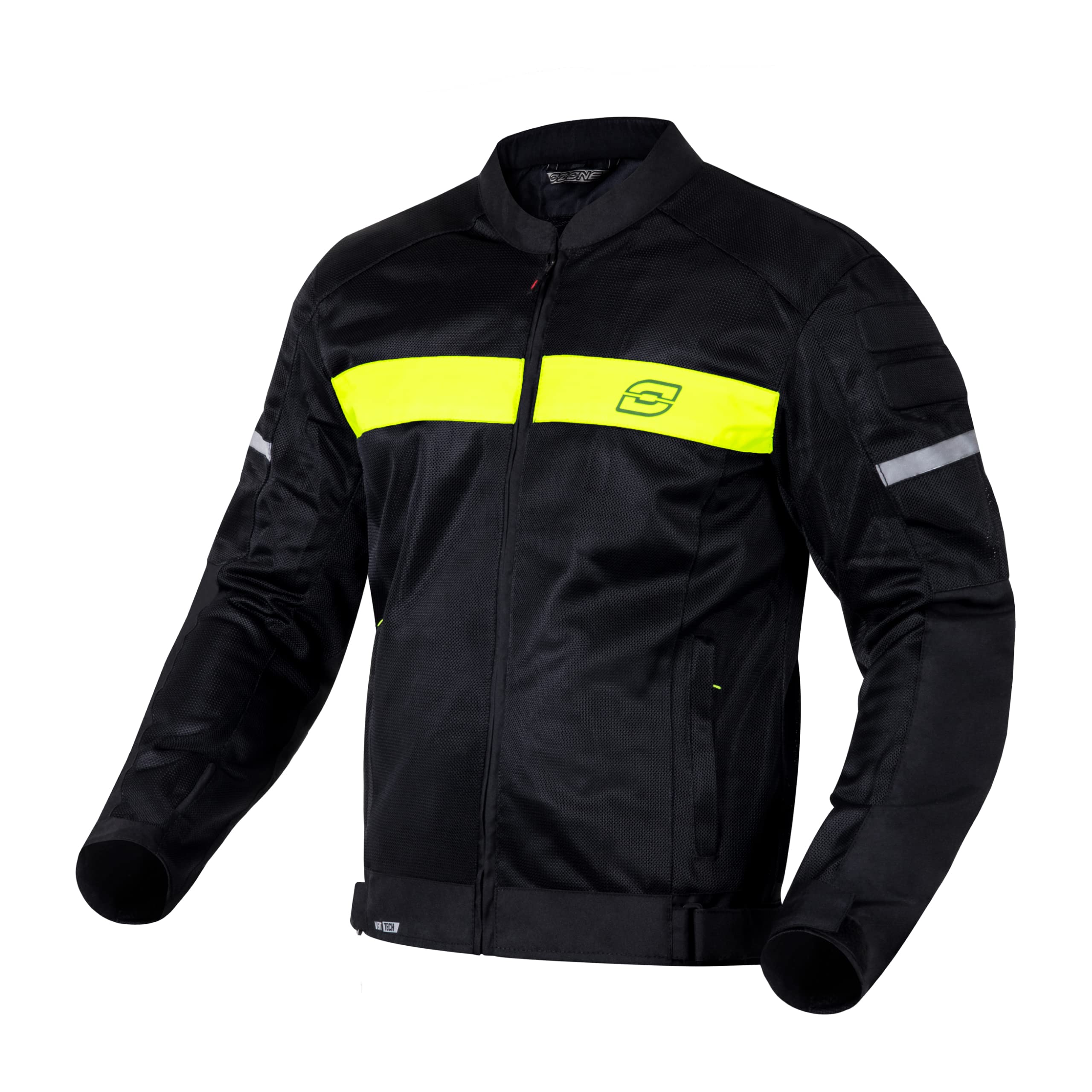 OZONE MOTO Dart Chaqueta de Moto Hombre | Textil | Protectores de Codos y Hombros | Elementos Reflectantes | Paneles de Malla | 4 Bolsillos