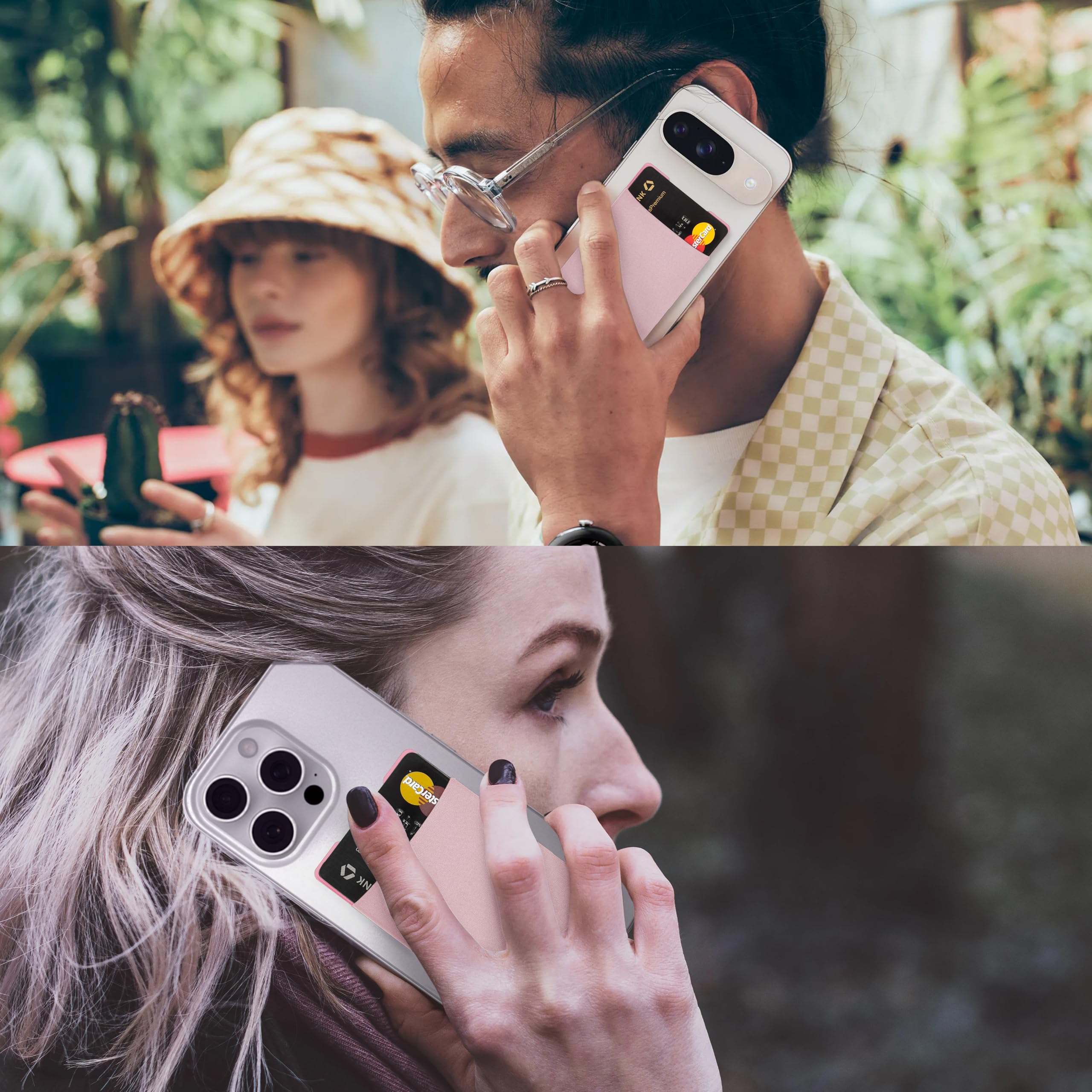 MyGadget Portafoglio per Smartphone - Protezione RFID e NFC – Porta Carte di Credito Cuffie o Soldi - Wallet per Cellulare da incollare - Rosa