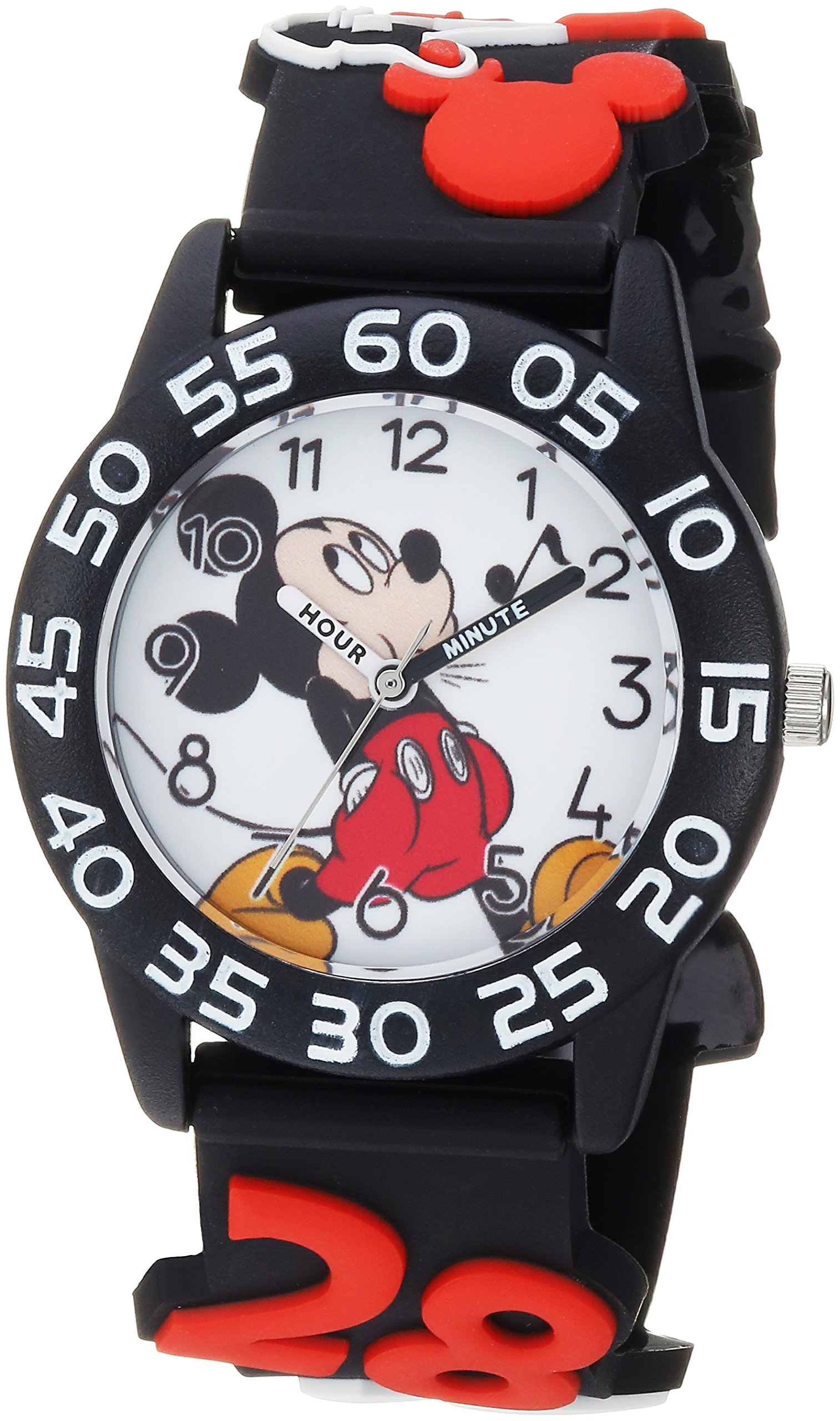 DisneyMickey Mouse Kids' Plastic Time Teacher Analog Quartz 3D Strap Watch