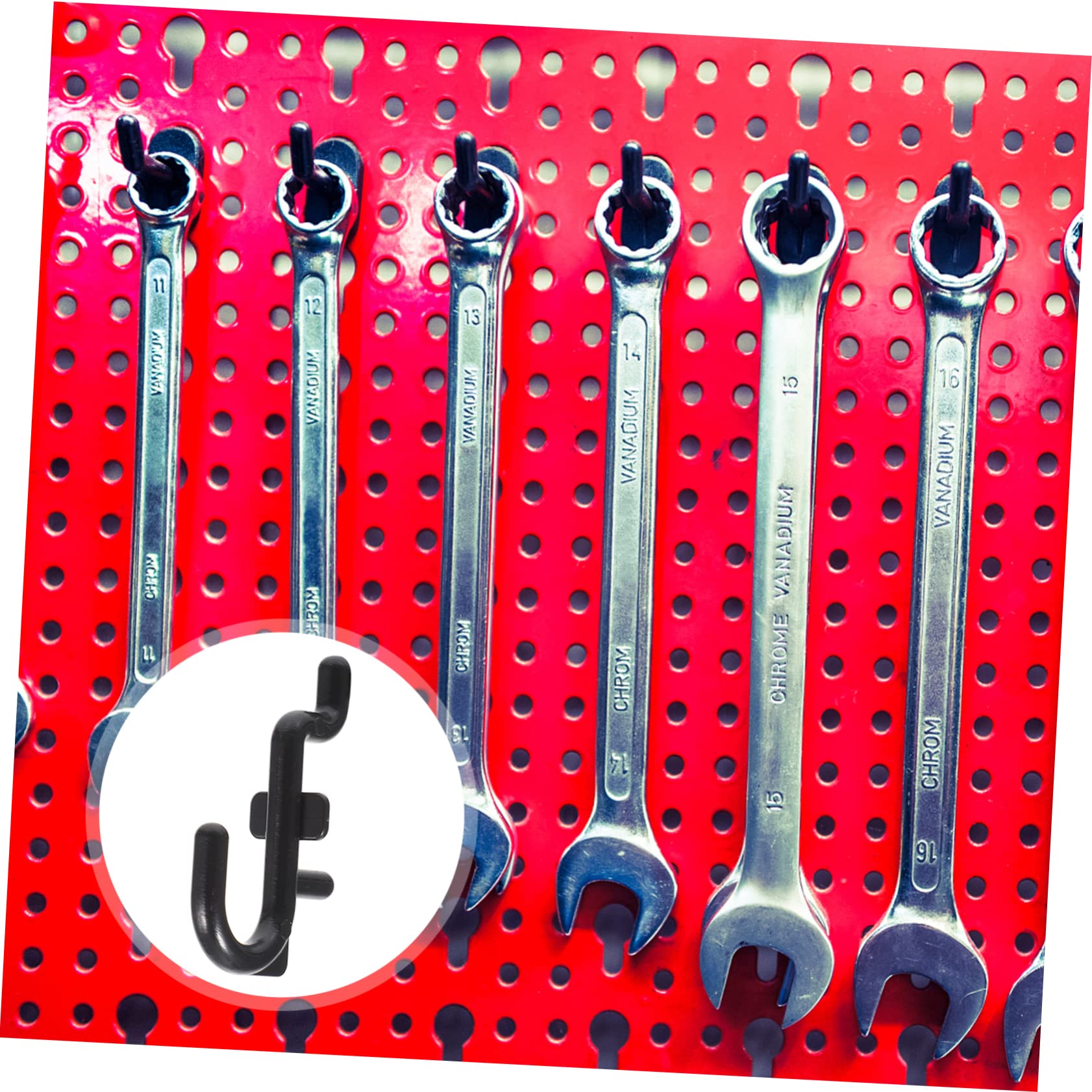 IMIKEYA Professional Design Shelf Hooks 50pcs Pegboard Hooks j Shape for Screwdriver Hammer Wrench