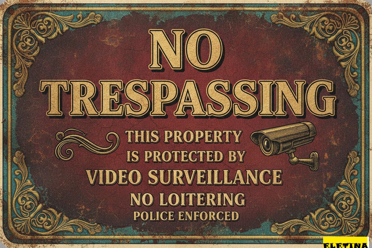 No Trespassing This Property Protected Metal Tin Sign UV Protected Waterproof Fade Resistant Home Driveway 8x12in