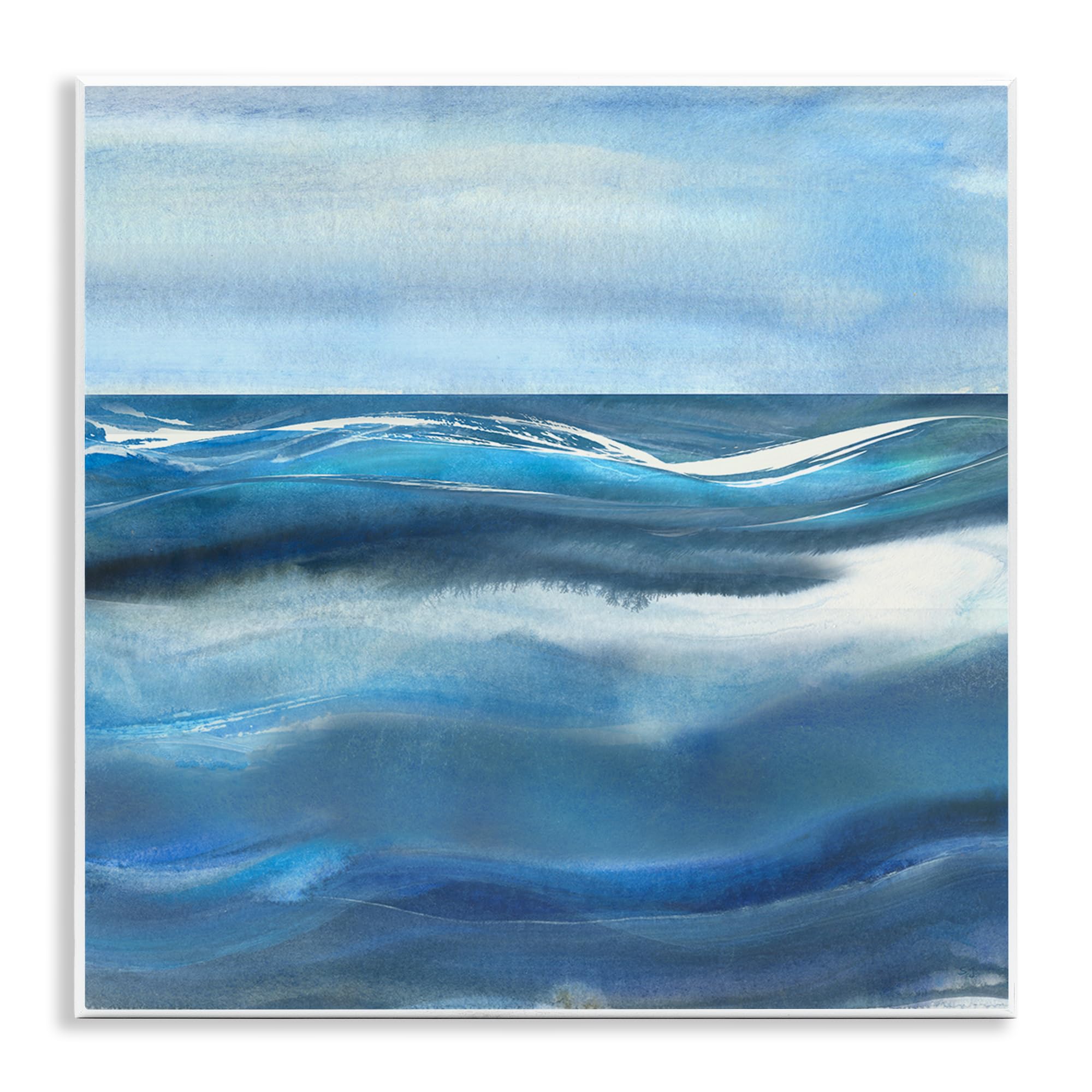 Stupell Industries 'Calm Expanse of Ocean Waves', Wall Plaque Art, 12 x 12 Inches, Easy to Hang and Sturdy, Made in USA, by Susan Jill