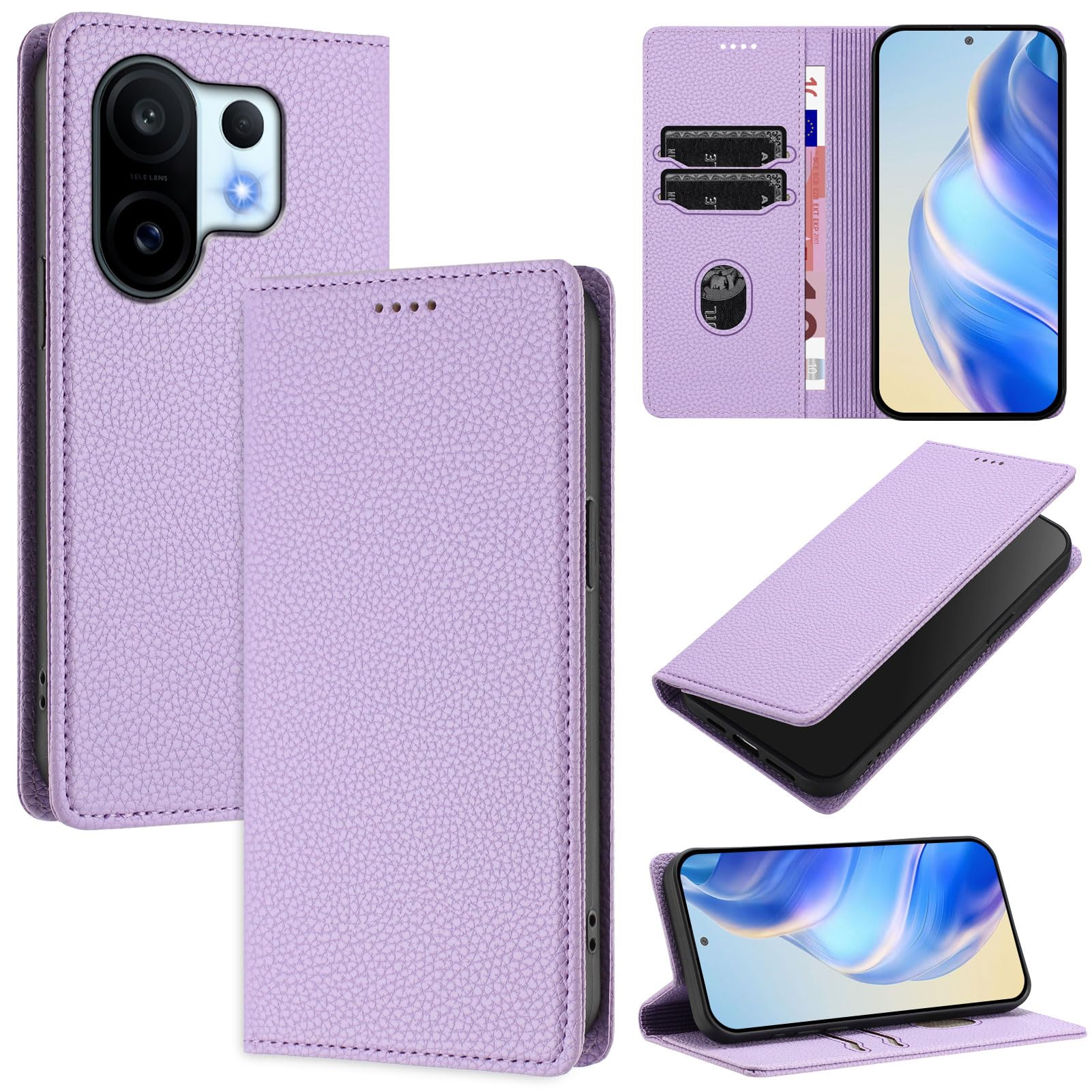 Custodia Honor 90 Lite Portafoglio In PU Con Chiusura Magnetica E Slot (Oro Rosa) - 3