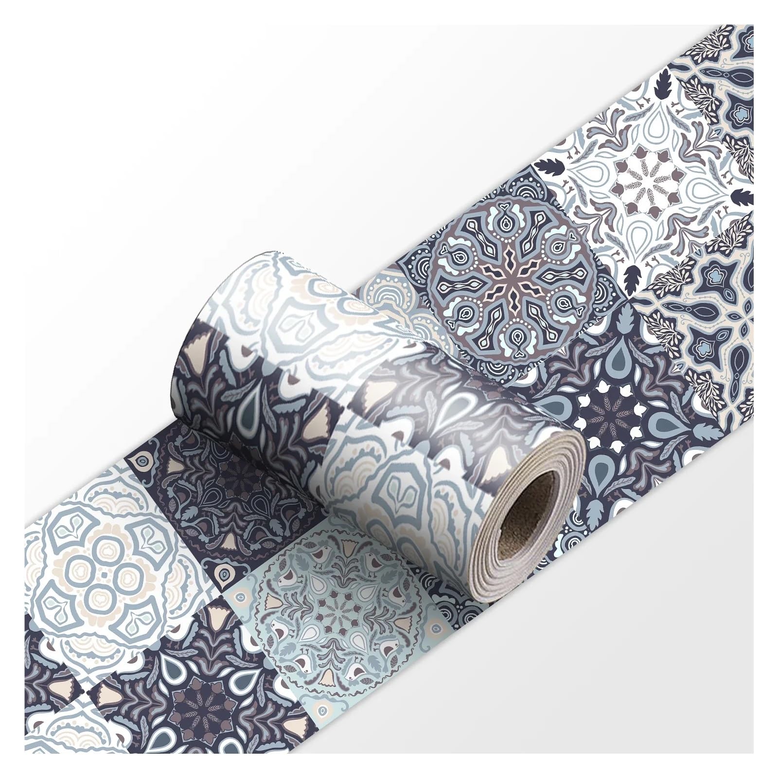 LCKKJHG Wallpaper Borders Self Adhesive 1pcs Ceramic Wall Stickers Peel & Stick Kitchen Backsplash Decorative Waist Line Tile Strips for Bathroom Skirting(YX-161,15cmX240cmX1roll)
