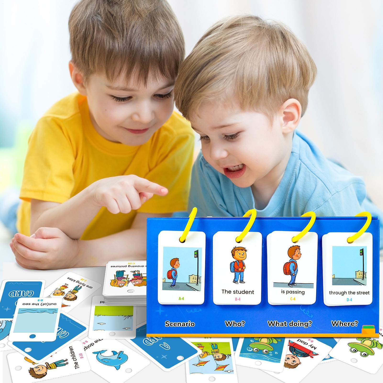 Phonics Flash Cards - Lettre éducative Jeu Son pour Les | 80x Cartes d'apprentissage en Anglais avec Images et Texte, Outils de Lecture préscolaire, Aides pédagogiques en Classe, Jeu de Cartes