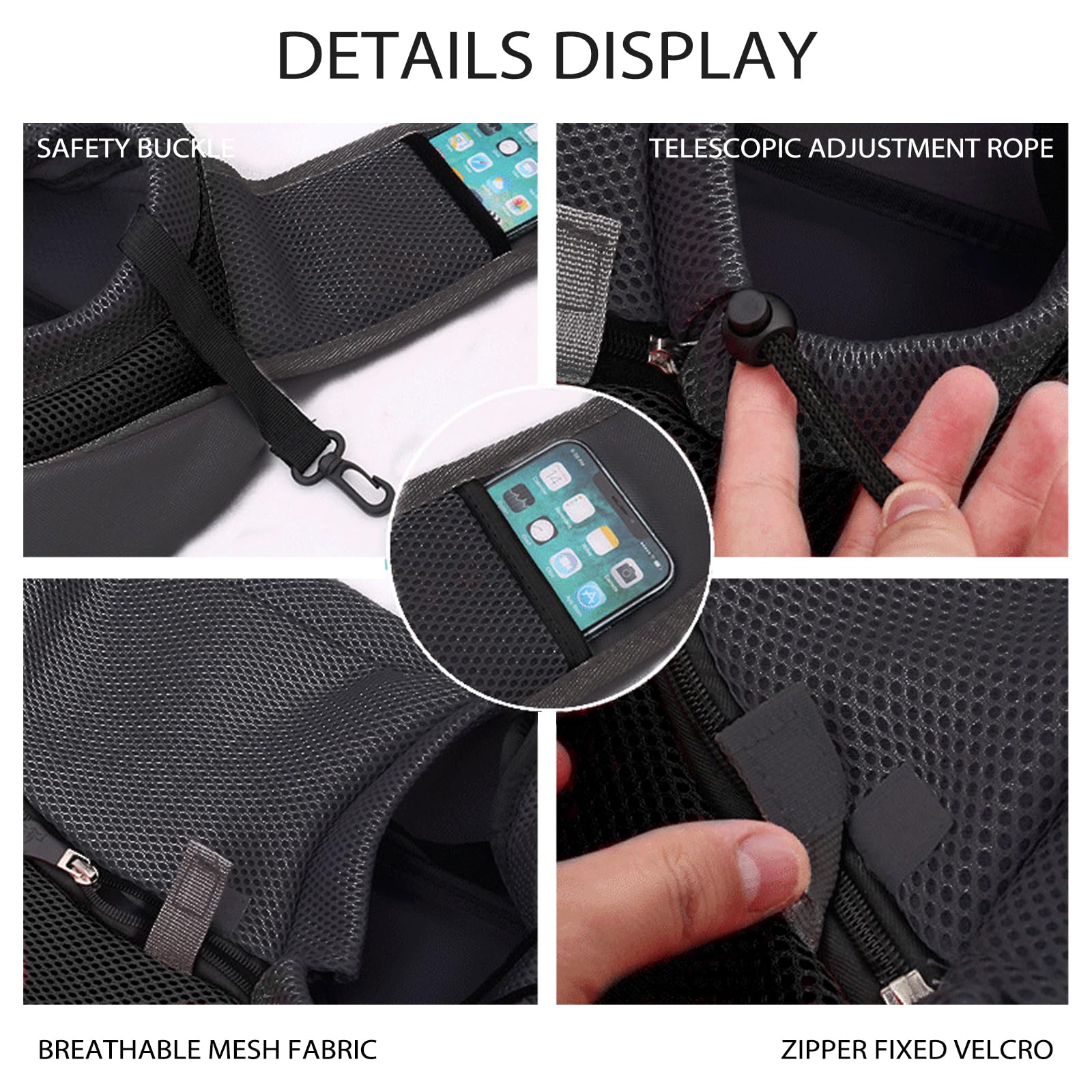Borsa da Viaggio per Cani, Regolabile Borsa Animali Domestici, Trasportino da Passeggio, Borsas Porta Cane, Marsupio per Cani, per Viaggio Passeggiata（Nero）