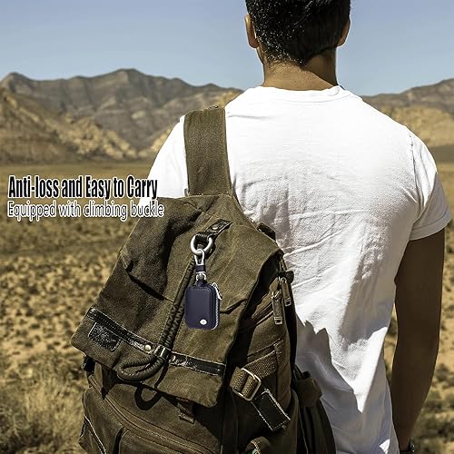 Miniatura 6 de Funda portátil de piel sintética para auriculares compatible con Airpods 4 con llavero de bolsillo de malla, bolsa de almacenamiento de auriculares