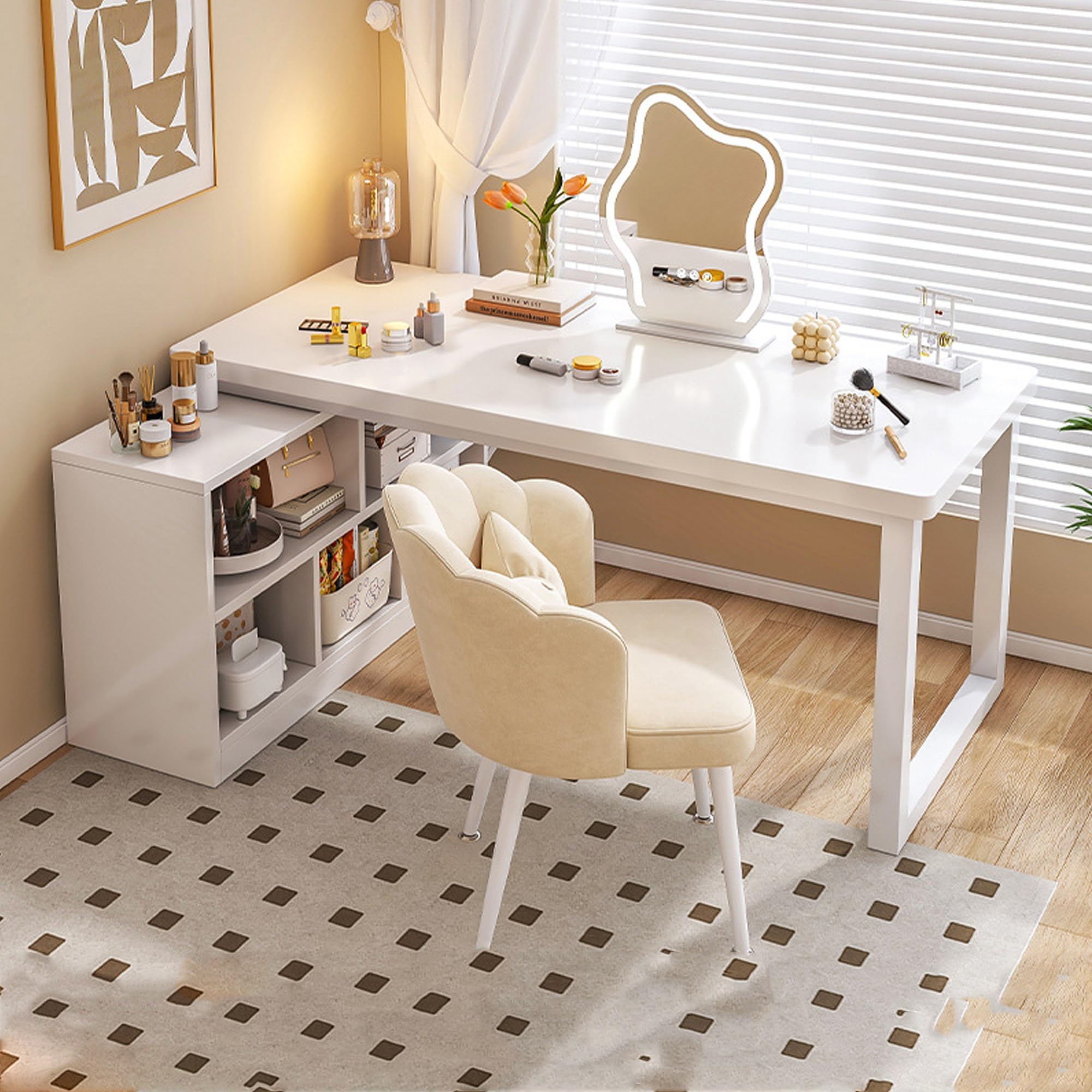 Amazon | FUKEFUZ 大型 L 字型ゲーミングデスクセット 椅子と