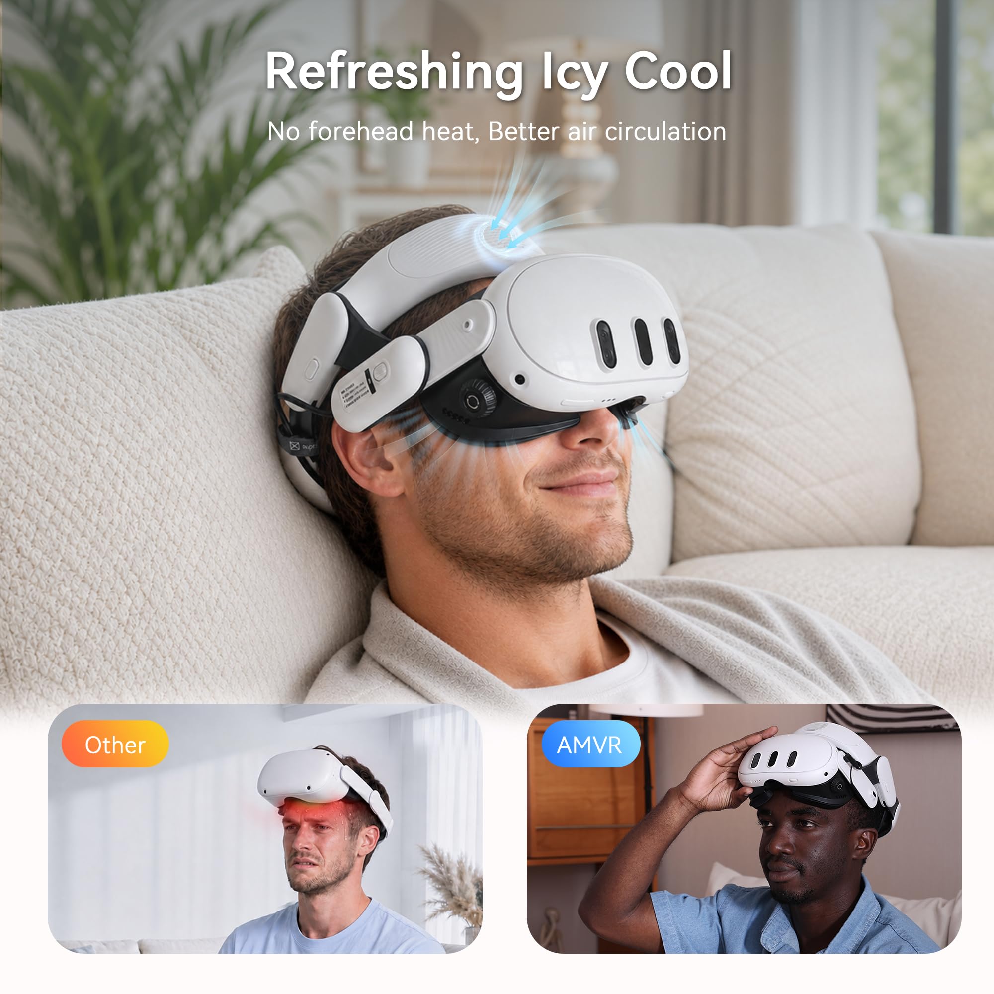 AMVR BS1 - Cinghia per la testa compatibile con accessori Meta/Oculus Quest 3 [videogioco]