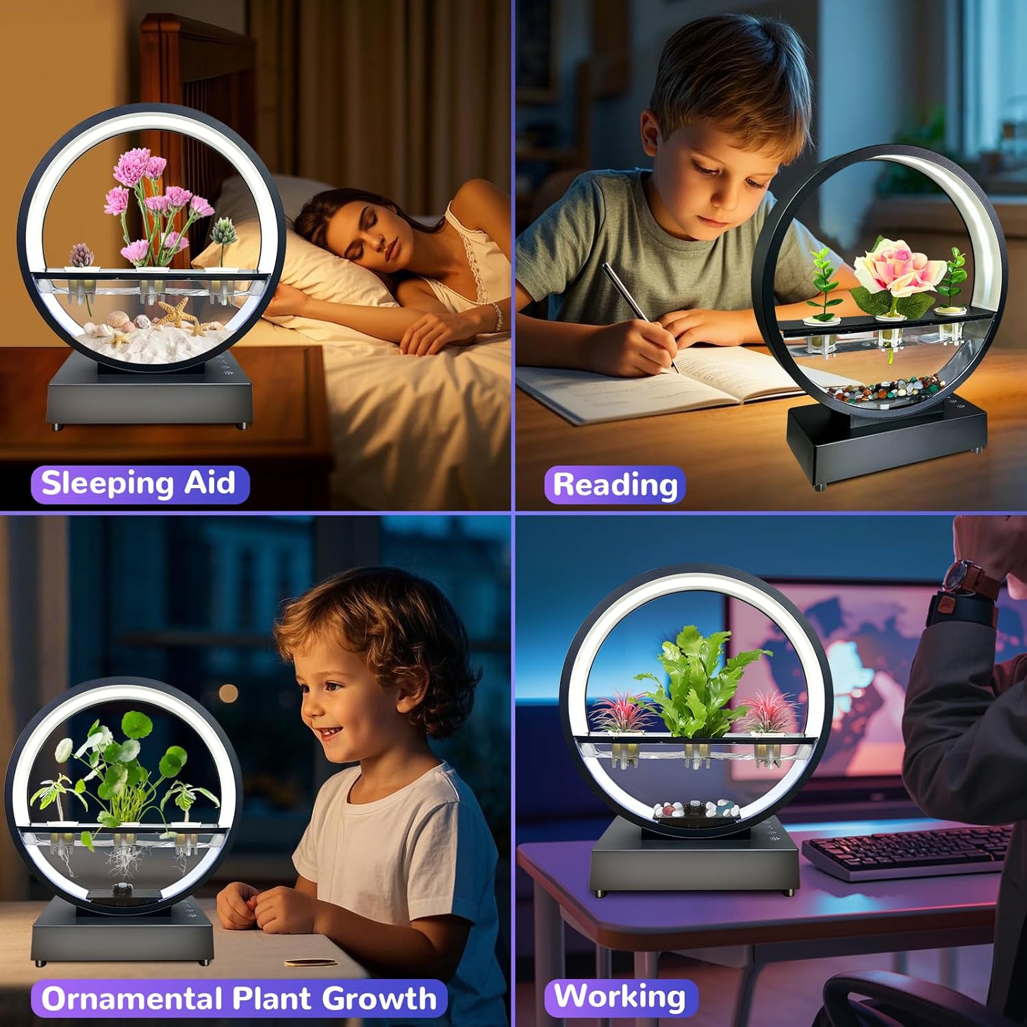 Valentines day Decorations Lights with Bluetooth Speaker RGB Color Changing Table Ambient Plant Growth Lights Gifts for Her Women Him Kids Home Office Mothers Valentine's Day Decor(Plant Not Included) - Image 6