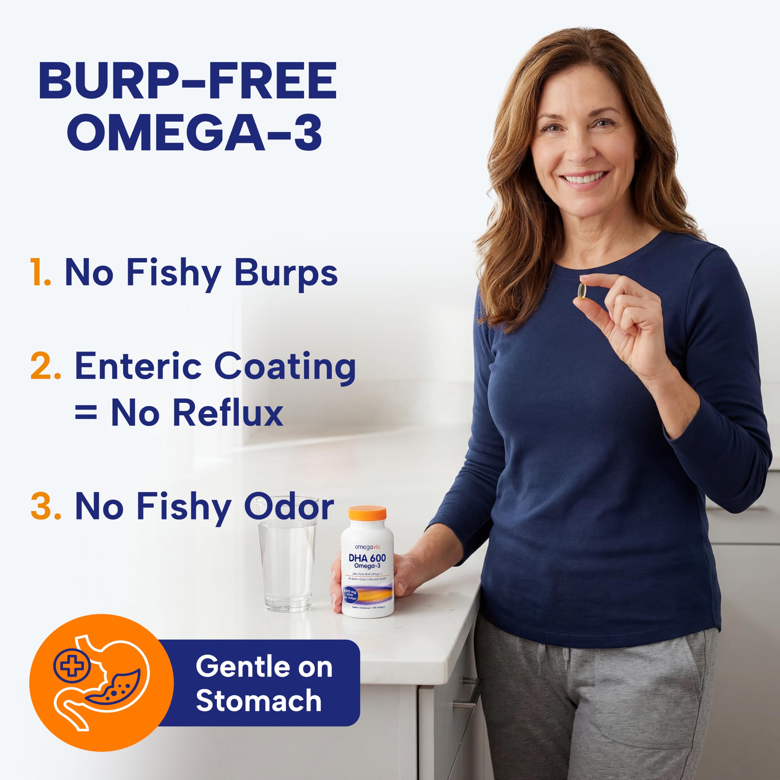 OmegaVia DHA 600 Ultra Pure Omega 3 Fish Oil Supplement (120 Softgels) — Amazon image 4