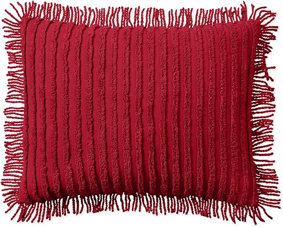 BrylaneHome Chenille 100% Cotton Sham - King, Burgundy