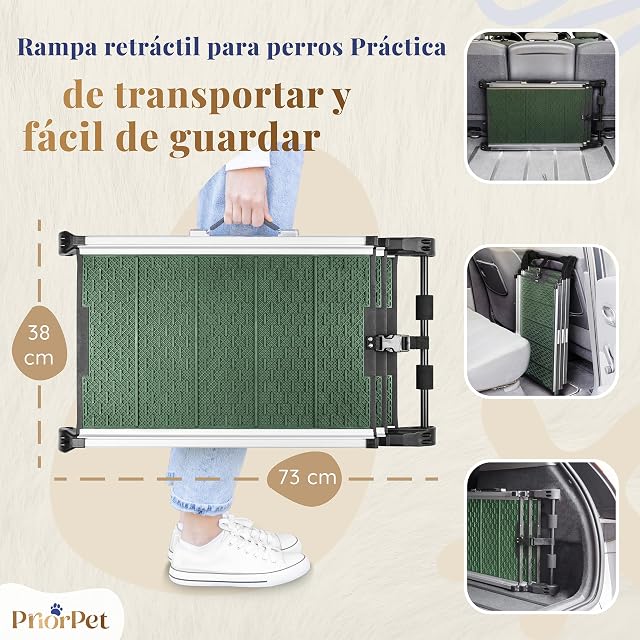 Foto 3 de 8 de Rampa para Perros para Coche - Estable - Antideslizante - 90 kg de Capacidad