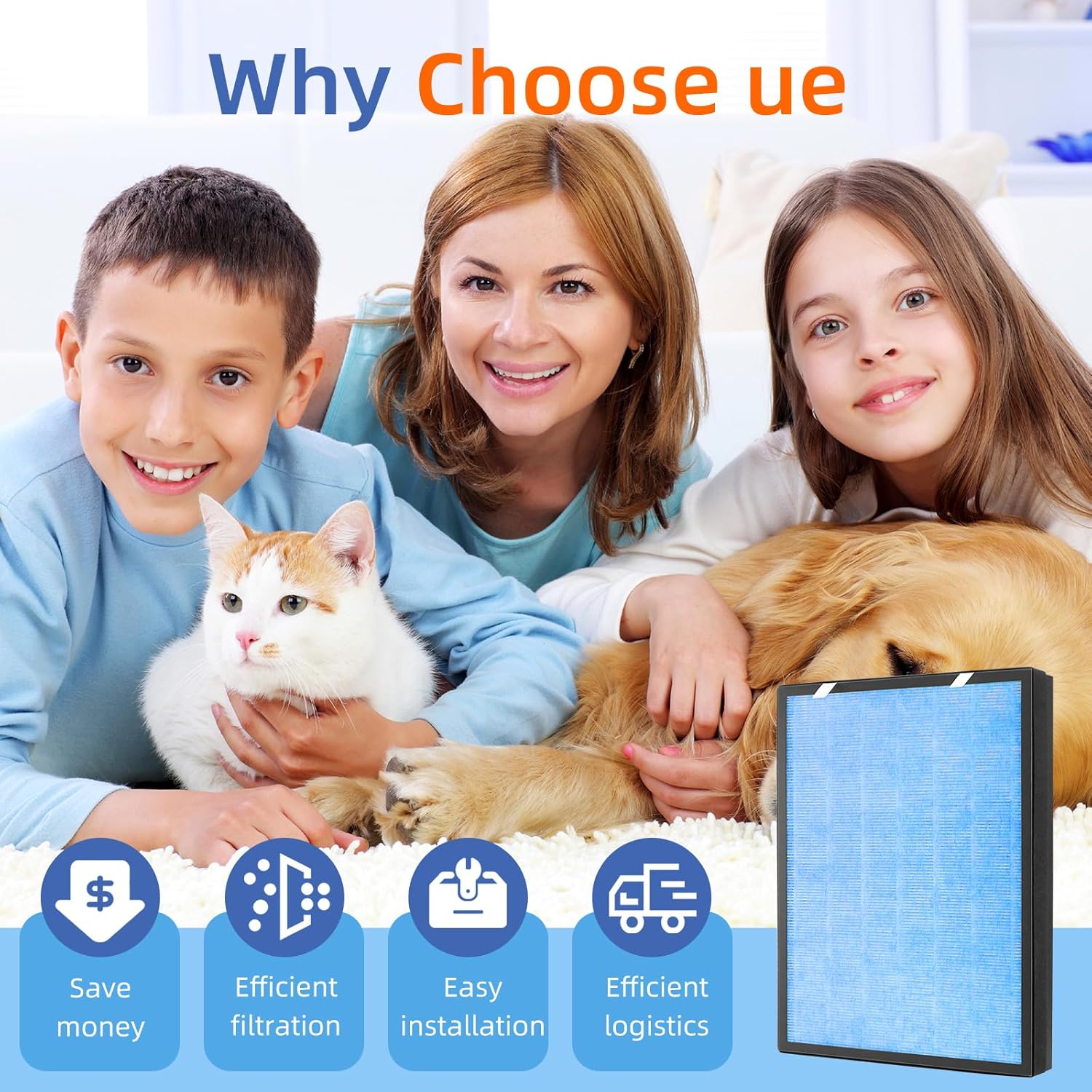 HSP002 True HEPA Filter Replacements for Hathaspace Air Purifier Filters HSP002,3 in 1 H13 True HEPA Filter with Activated Carbon Pre-Filter - Image 8