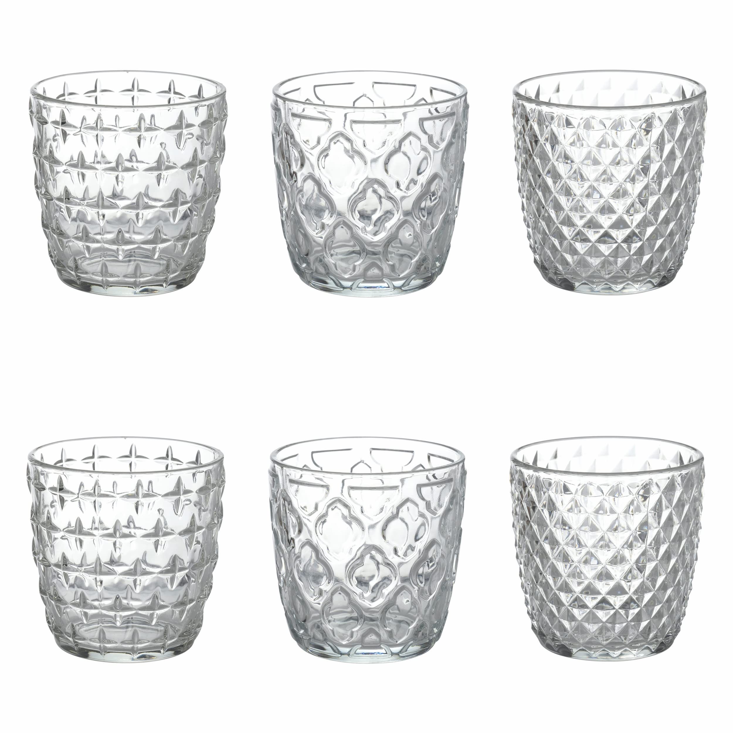 Villa d'Este Home Tivoli Set of 6 Water Glasses 325 ml in Glass, Diversity