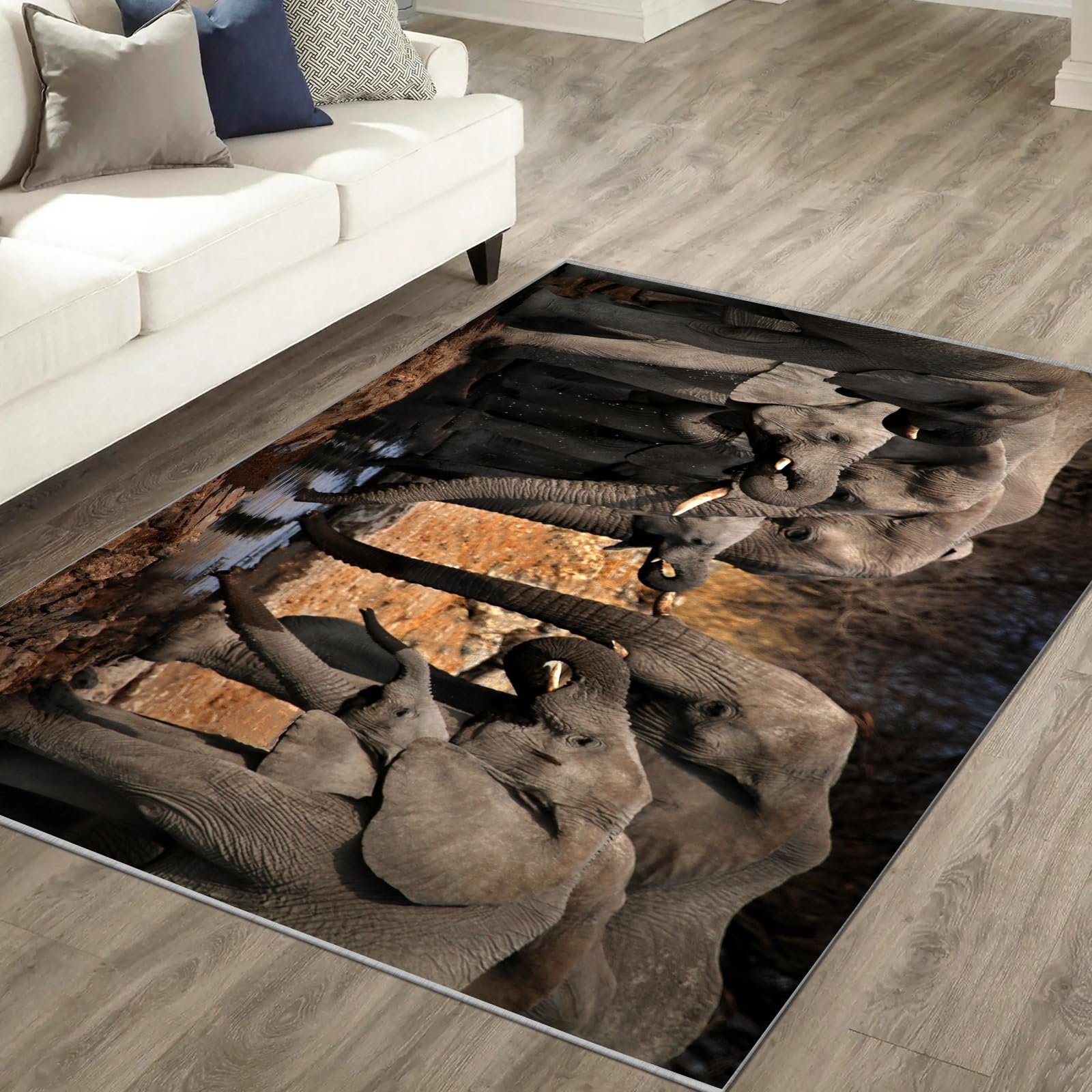 Amazon.com: Elephant Washable Rugs 4x5 - Puddle Area Rug & Home