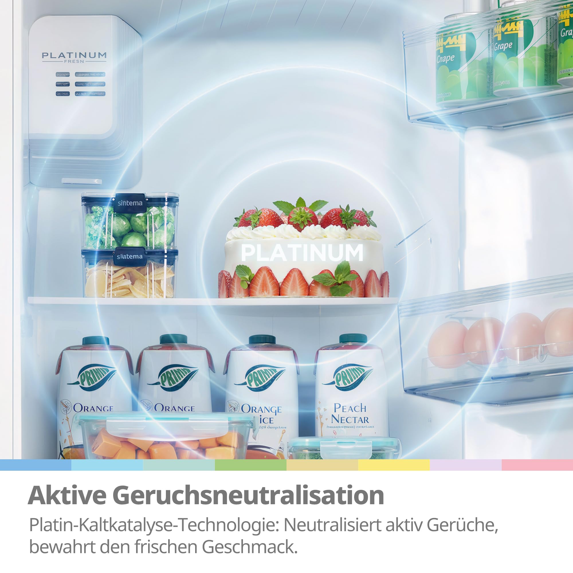 Comfee Side-by-Side Kühl-Gefrierkombination 553 L No Frost 35 dB Multi-Air-Flow Platinum Fresh Sensor SuperCool Titan-Grau RCS536LS01EU