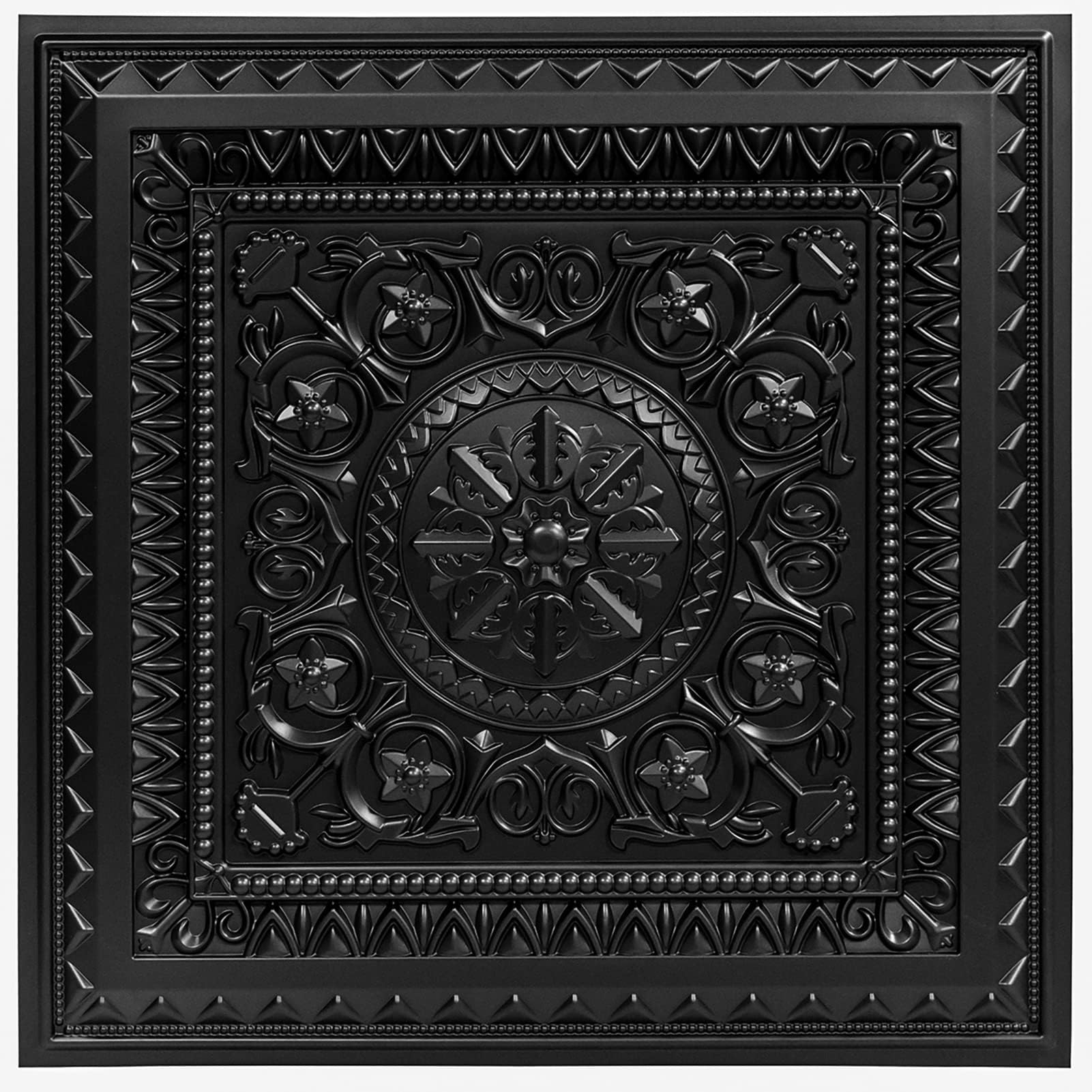Art3d Drop Ceiling Tiles, Glue up Ceiling Tiles, 2'x2' Plastic Sheet in Black (12-Pack, 48 Sq.ft)