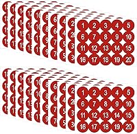 Vista 12 de 50 hojas de pegatinas de números del 1 al 200 de 0.4 pulgadas, pegatinas pequeñas de números, 25 juegos de pegatinas consecutivas autoadhesivas