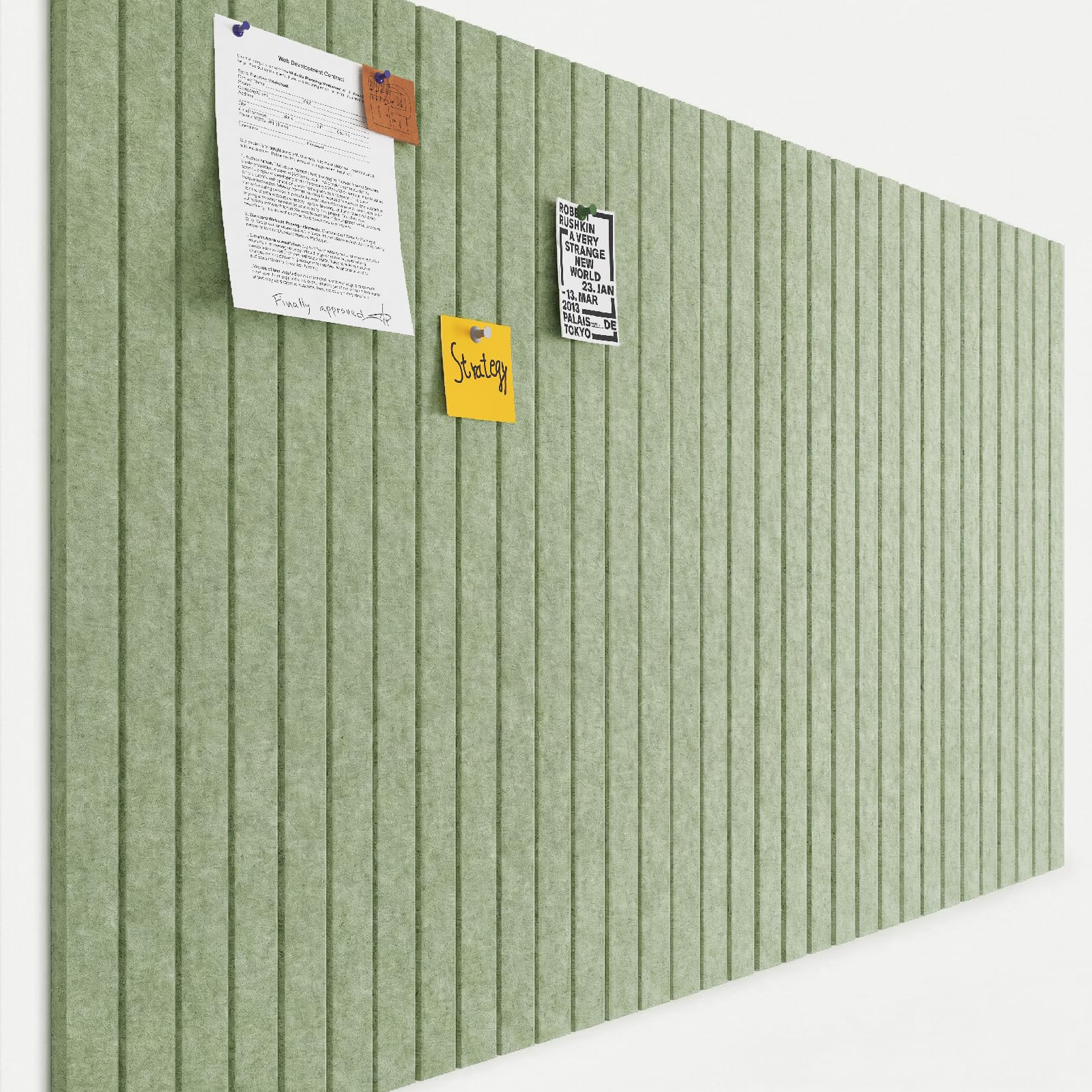 120x90cm Große Filz Pinnwand Selbstklebend: 12 Stück Streifen Filzboard Dekorative Pinwand für Büro, Küche, Kinderzimmer als Memoboard, Fotowand, Korkwand Alternative mit Hochviskos Klebeband
